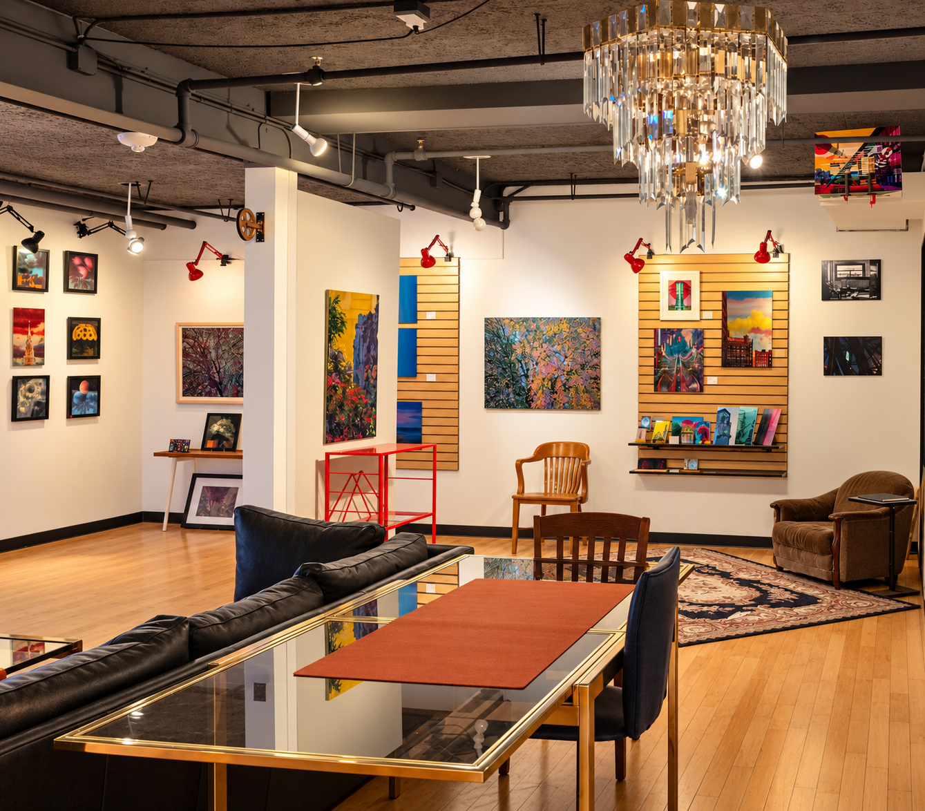 The main gallery brings together work across scales and mediums within an environment designed to change continually.