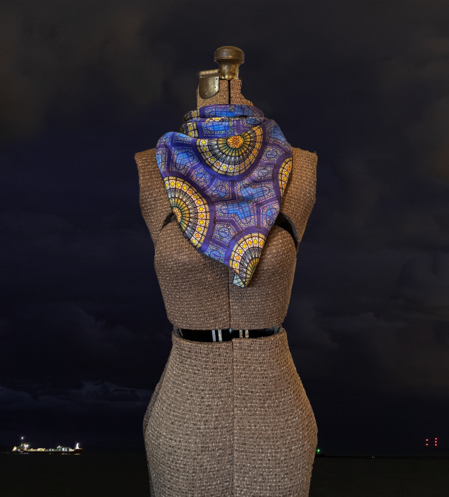Blue Sky Daydream Silk Scarf — Heinen’s Rotunda Pattern (36