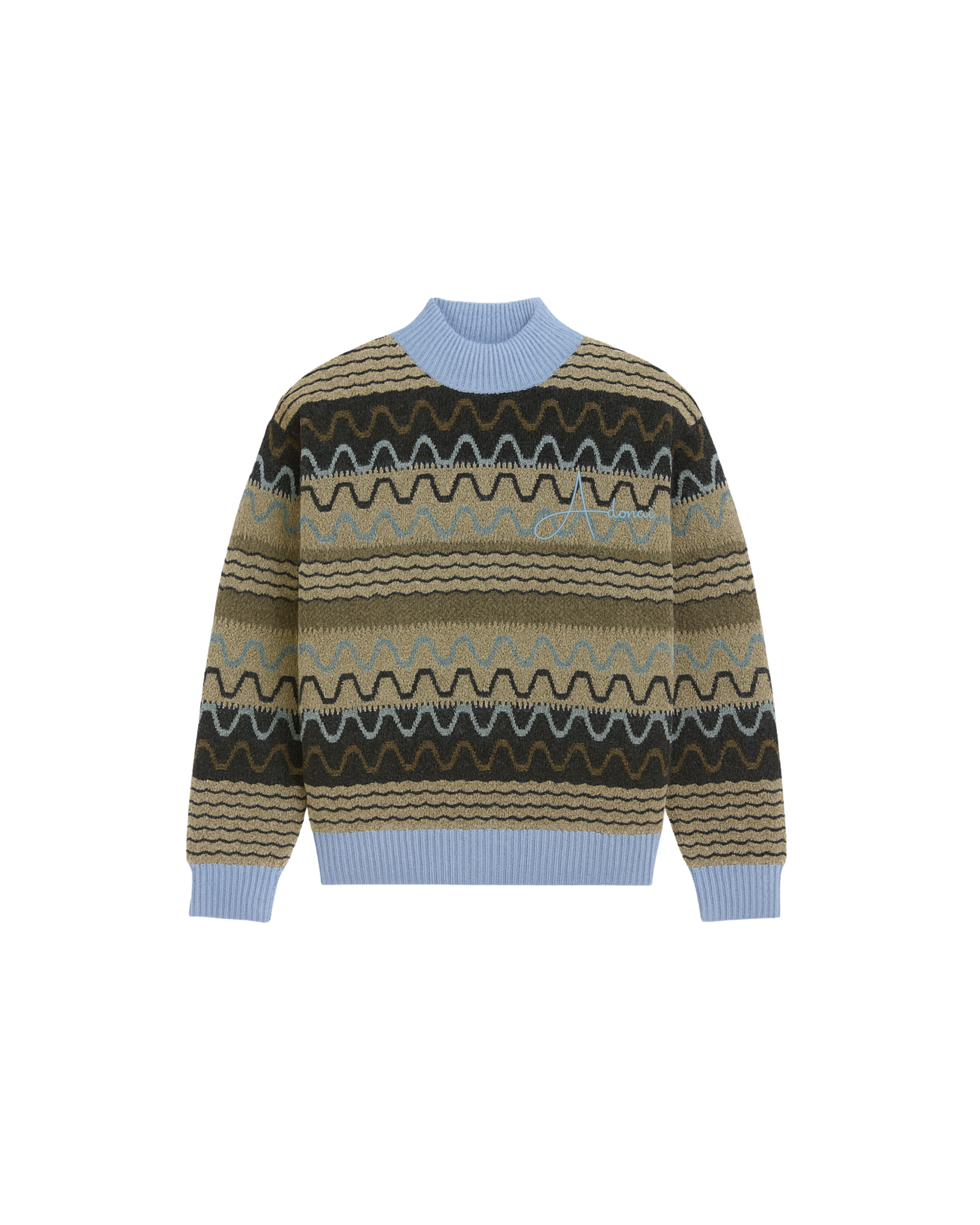 Wool-Knit Mock Neck Sweater