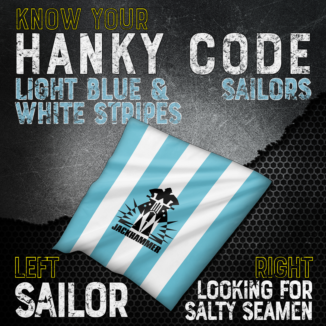 Light Blue and White Stripes Hanky Code