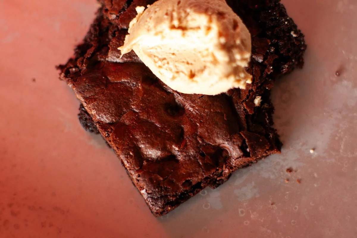 Brownie with Peanut Butter Buttercream Frosting