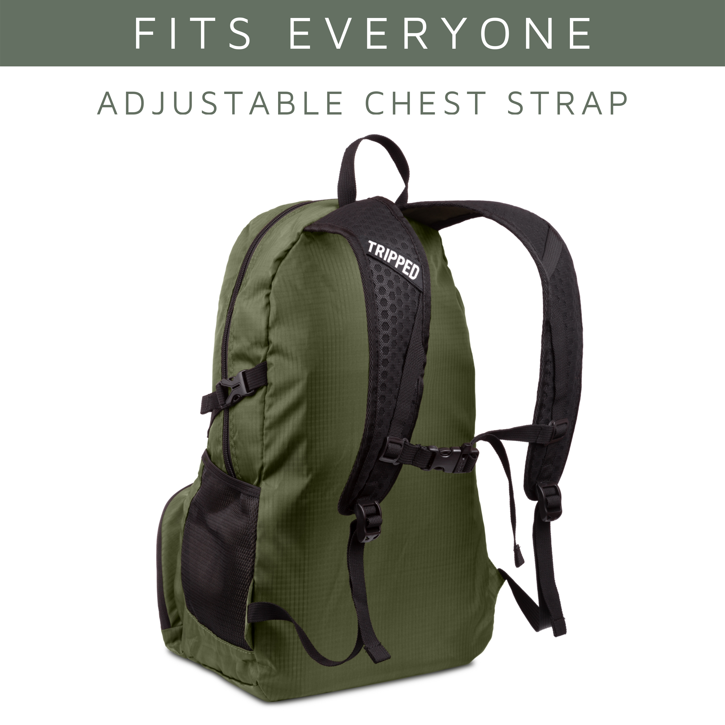 Foldable backpack for travel collapsible backpack packable lightweight travel hiking backpack daybag green rear.png