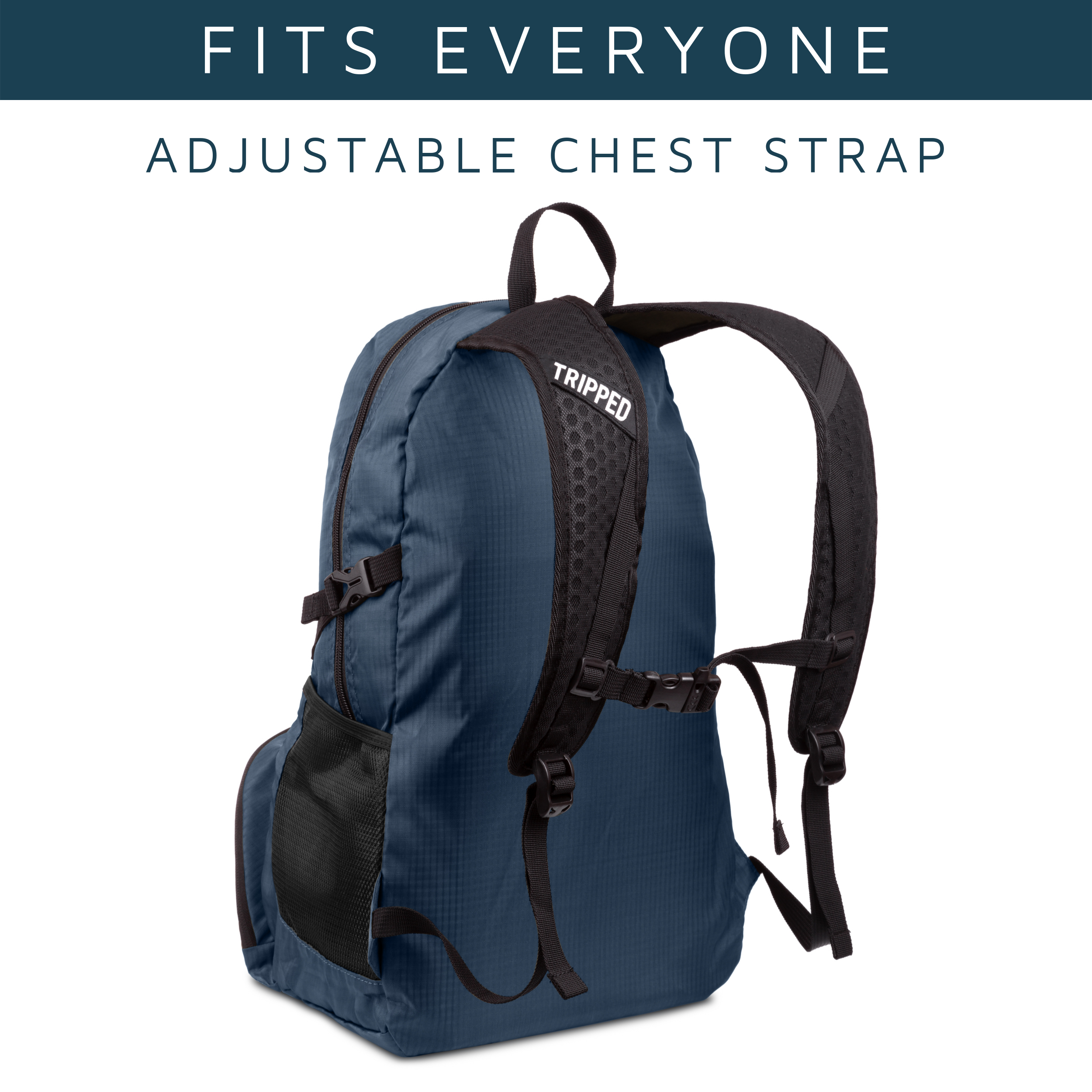Foldable backpack for travel collapsible backpack packable lightweight travel hiking backpack daybag blue strap.png
