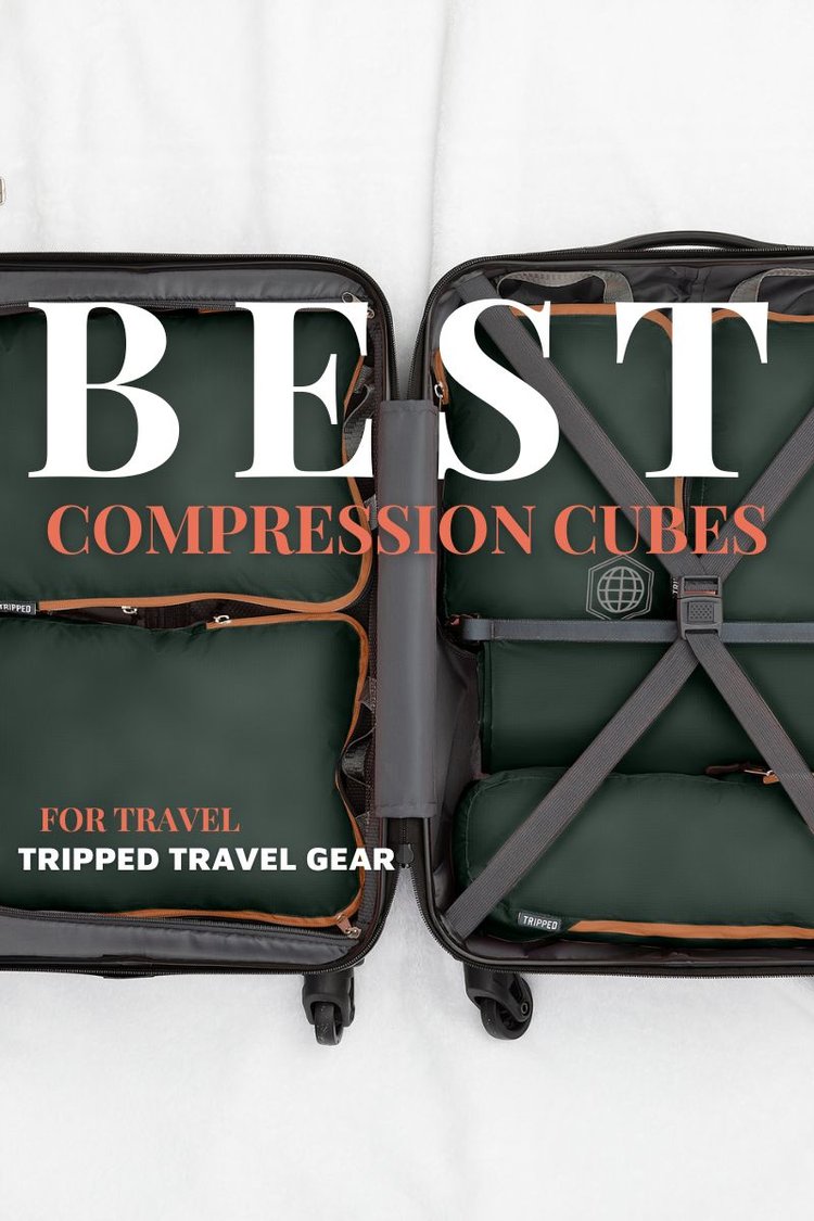 Tripped Travel Gear Extra Large Compression Packing Cube Luggage Organizers 4 Piece Set-Ultralight, Expandablecompression Bags for Clothes by Trippe
