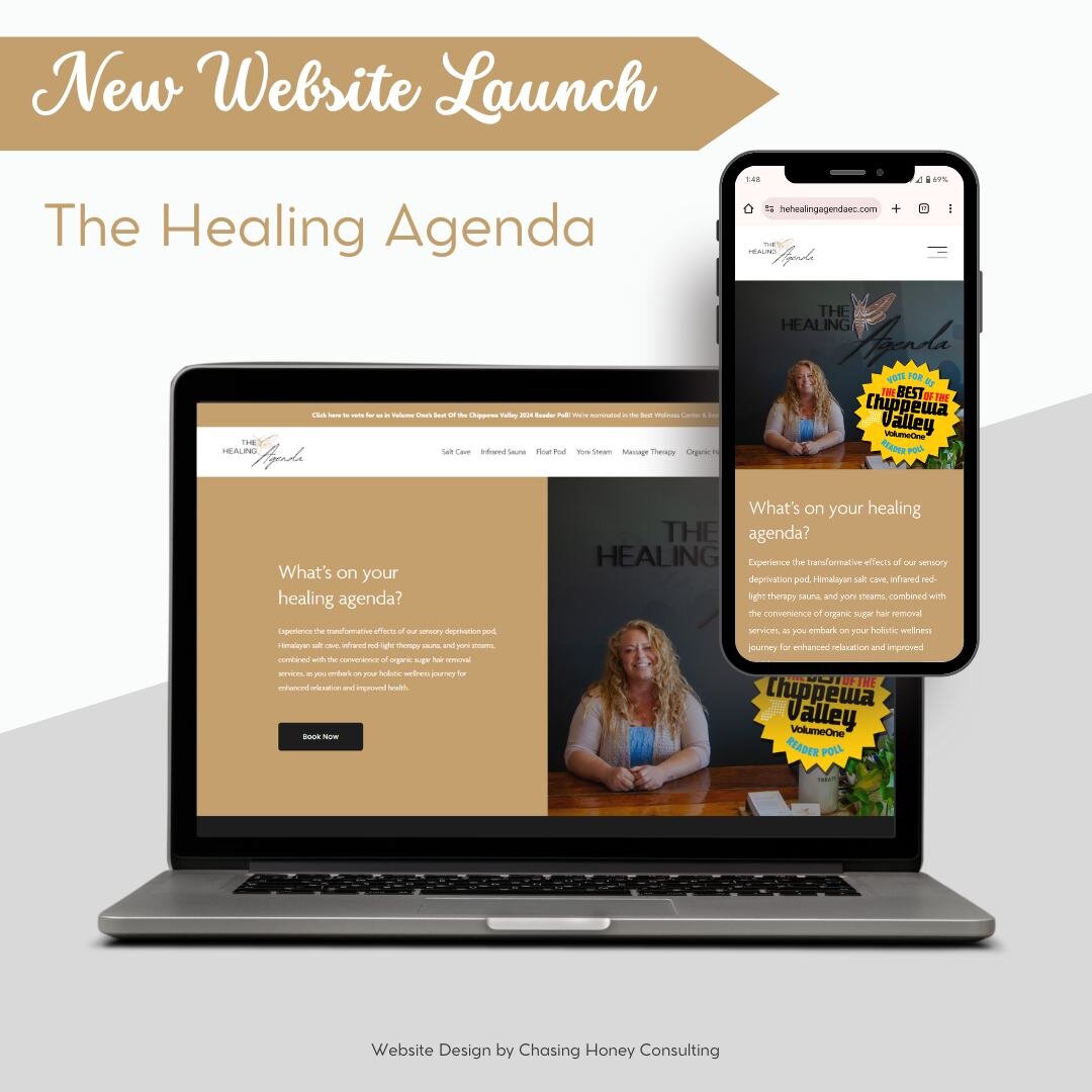 ✨ Embracing wellness vibes with our latest website launch! 🌿 

Collaborating with Sarah was an absolute delight as we crafted a website embodying her vision. The Healing Agenda stands as a beacon of holistic wellness in the Chippewa Valley, introduc