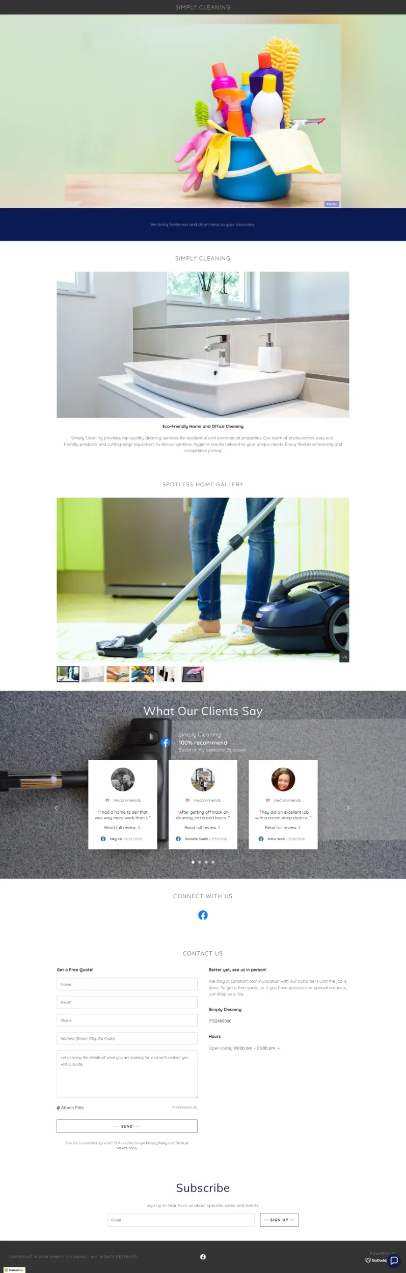 Old Simply Cleaning Website