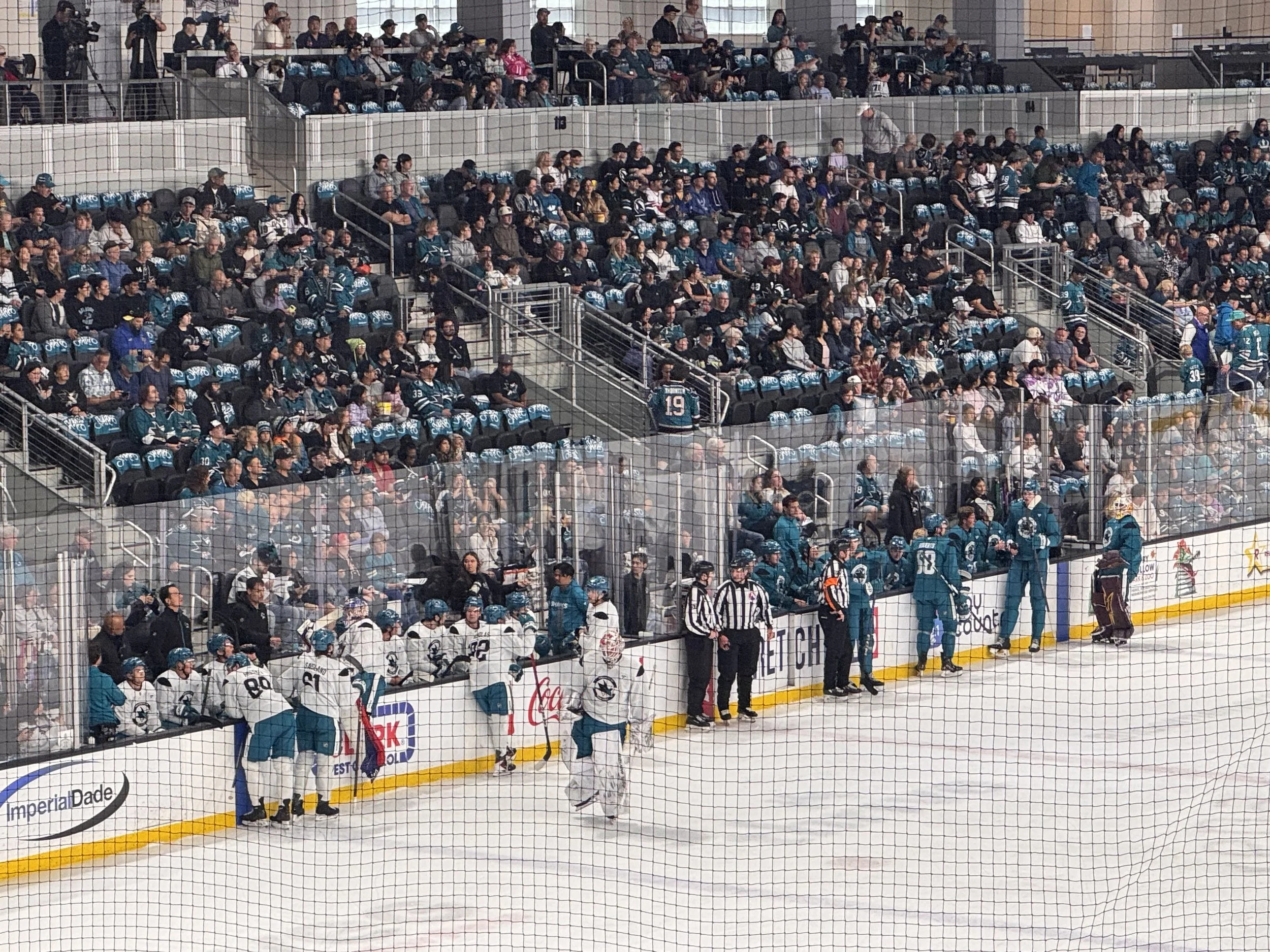 Fans watching Sharks hockey team