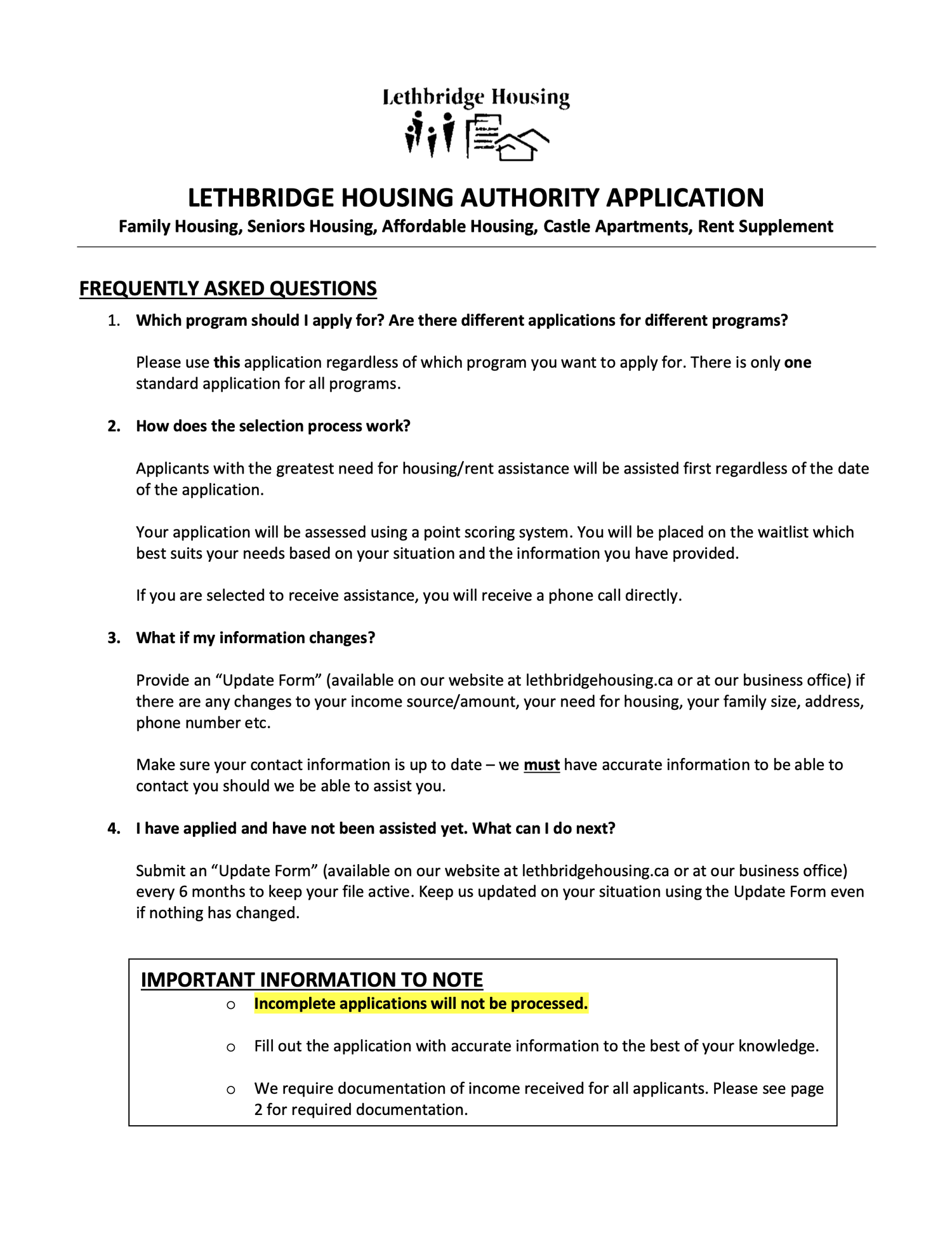 Apply Today — Lethbridge Housing Authority