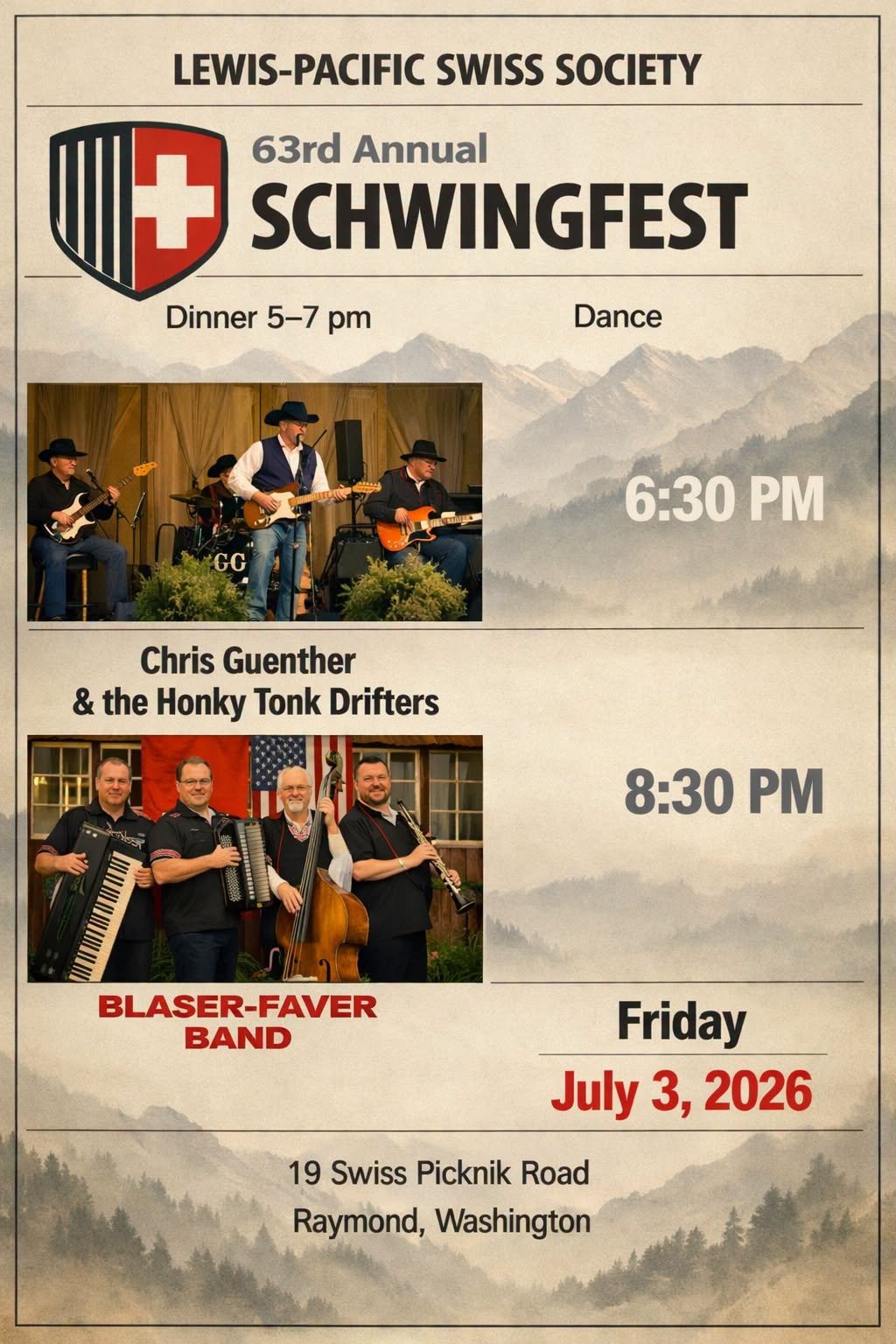 Lewis-Pacific Swiss Society                    63rd Annual Schwingfest