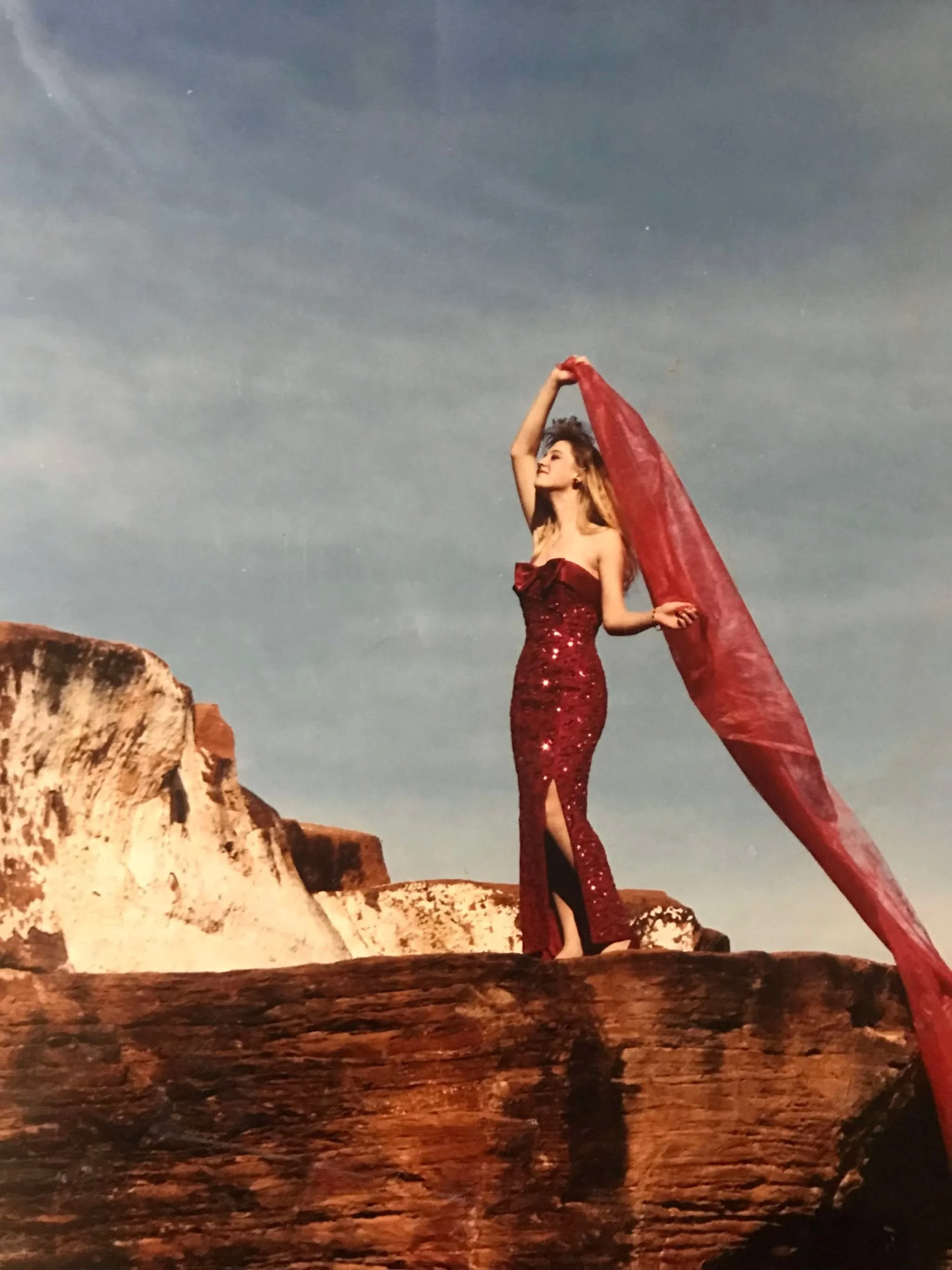 Heidi Knight's Vintage Prom Dress from 1991 photographed at Two Buttes Colorado