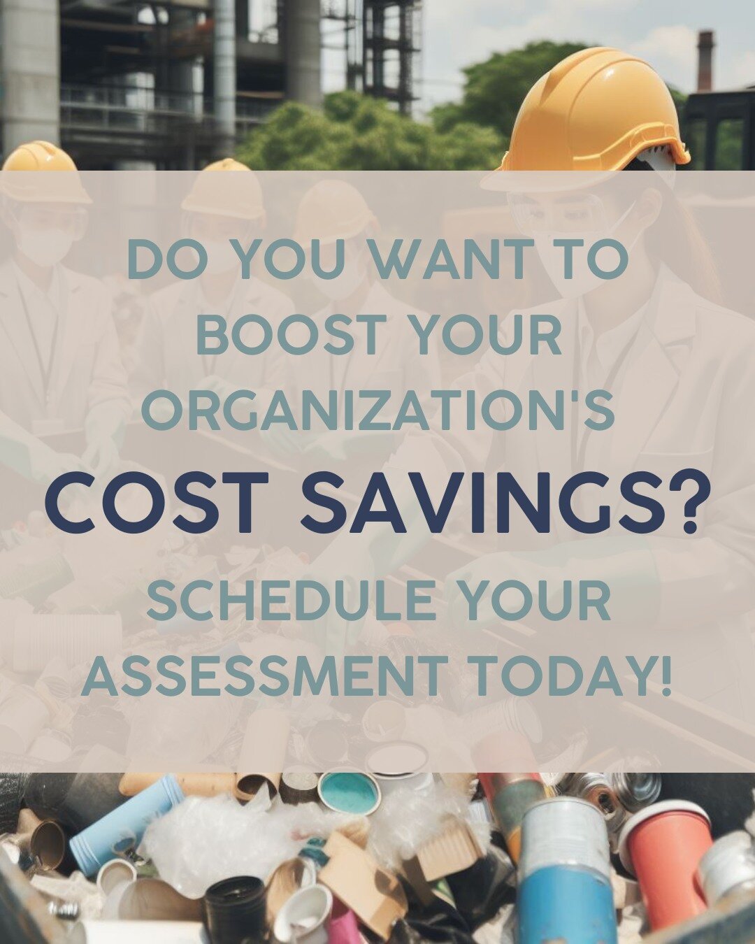 Through our waste assessment we identify opportunities for waste minimization and resource recovery, boosting your organizations savings. Let's work together on your waste reduction today! Simply contact us via email, or DMs and we'll get started. 

