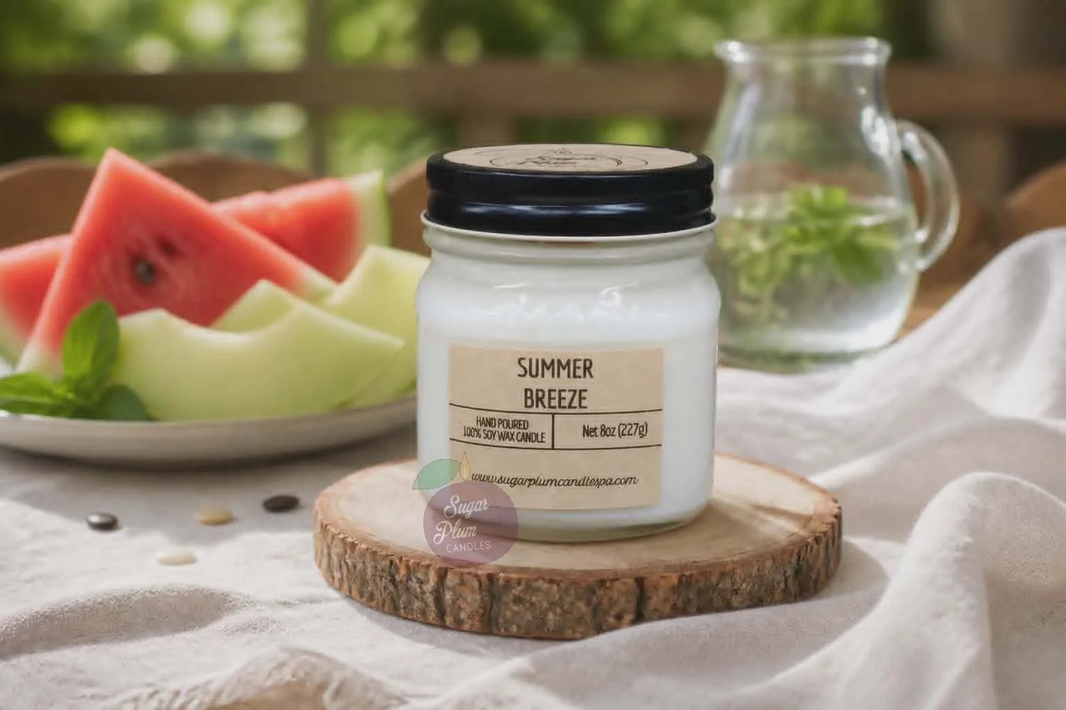 8oz Mason Jar Soy Wax Candle: Summer Breeze