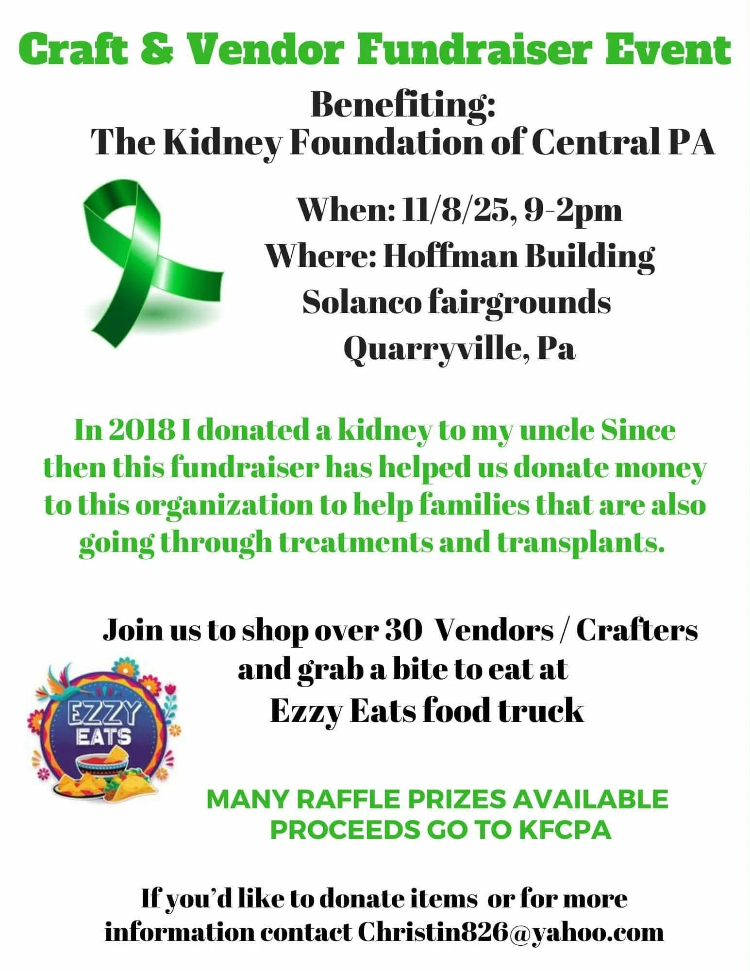 Kidney Foundation Craft and Vendor Event