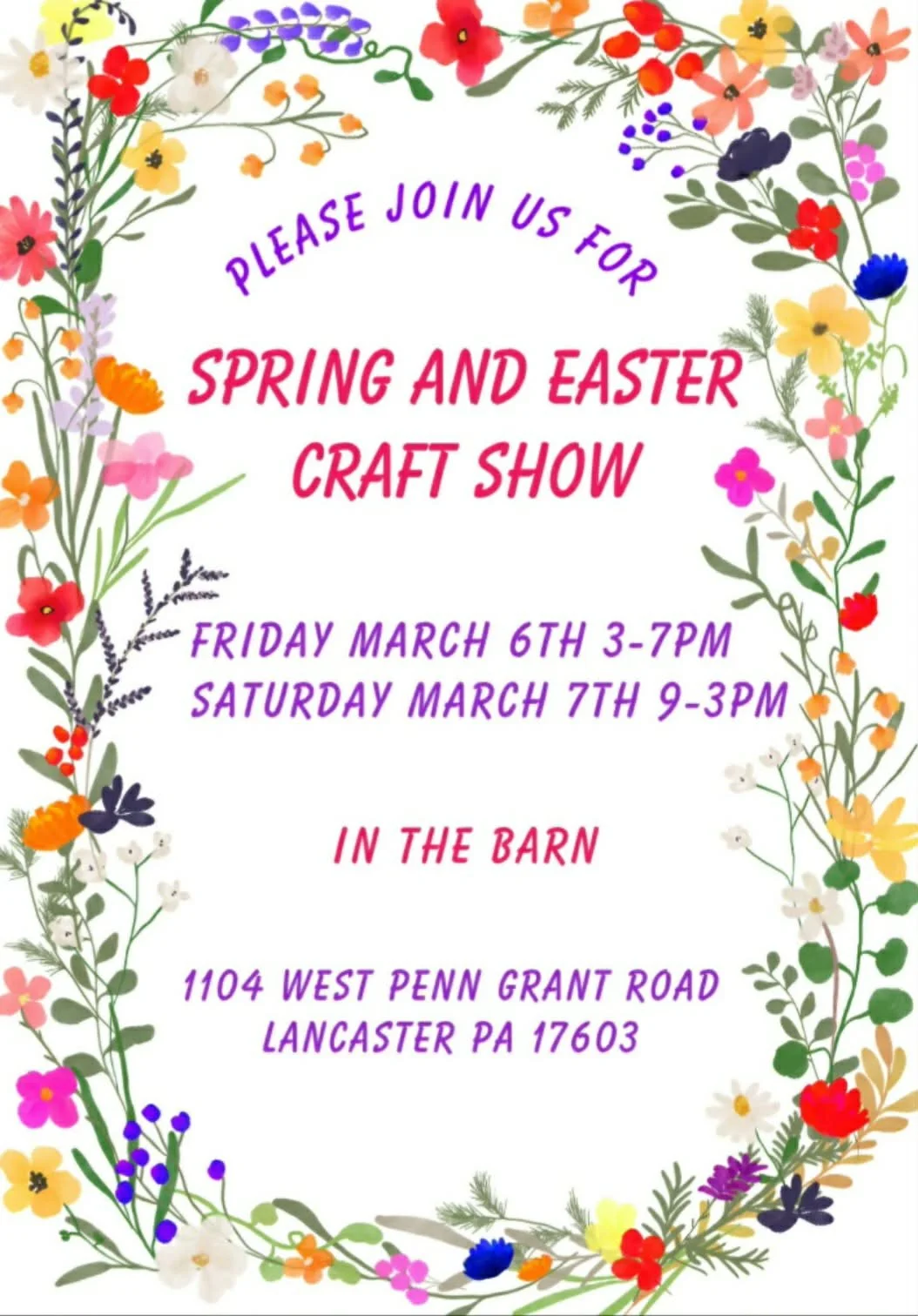 Spring Craft Show in the Barn