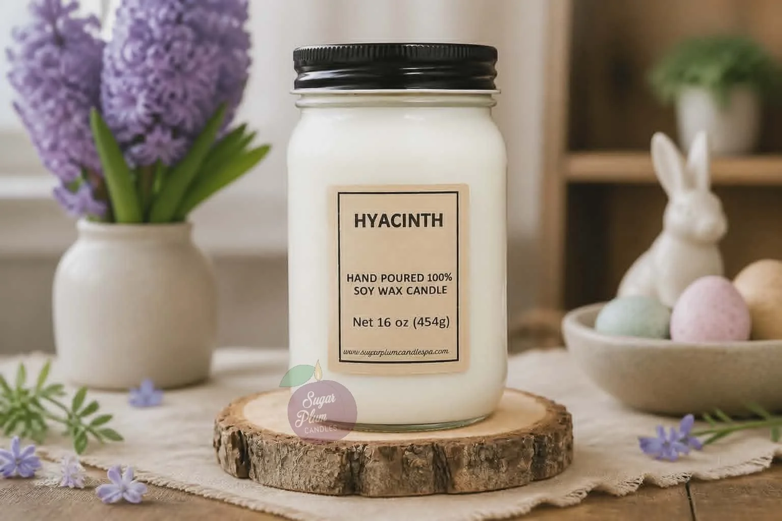 16oz Mason Jar Soy Wax Candle: Hyacinth