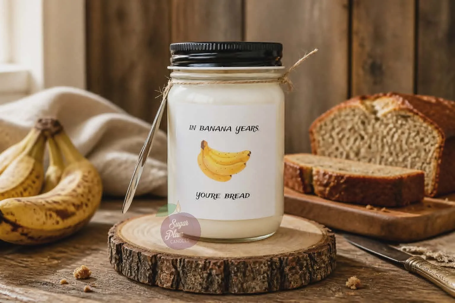 "Banana Years": 12oz Fun Label, Soy Wax Candle