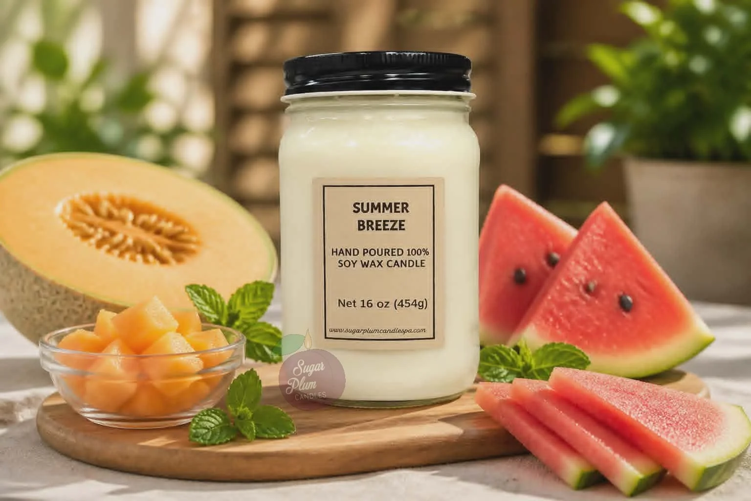 16oz Mason Jar Soy Wax Candle: Summer Breeze