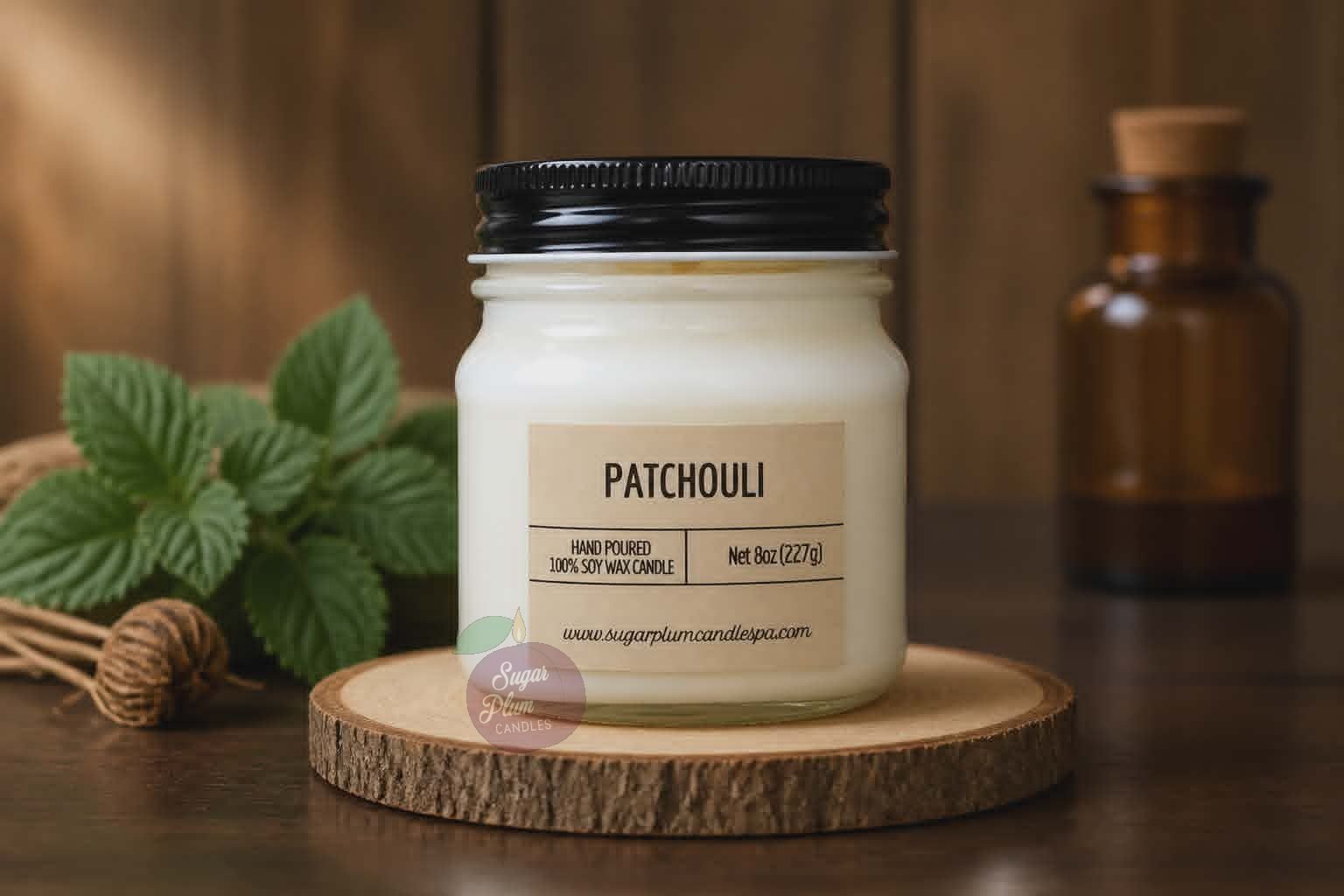 8oz Mason Jar Soy Wax Candle: Patchouli