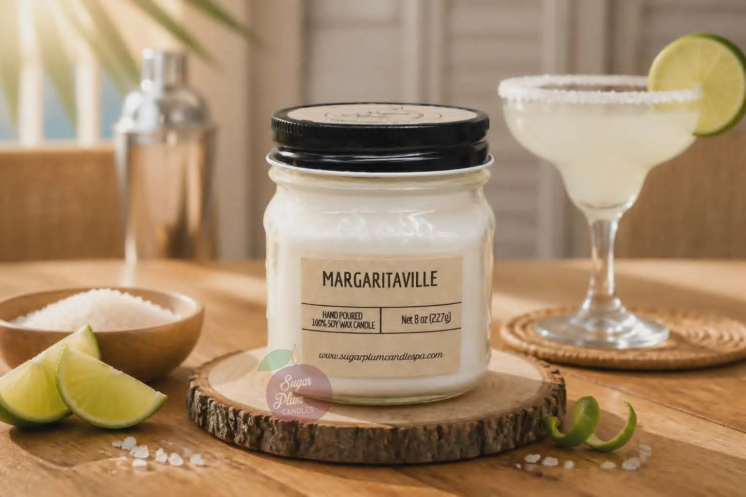 8oz Mason Jar Soy Wax Candle: Margaritaville