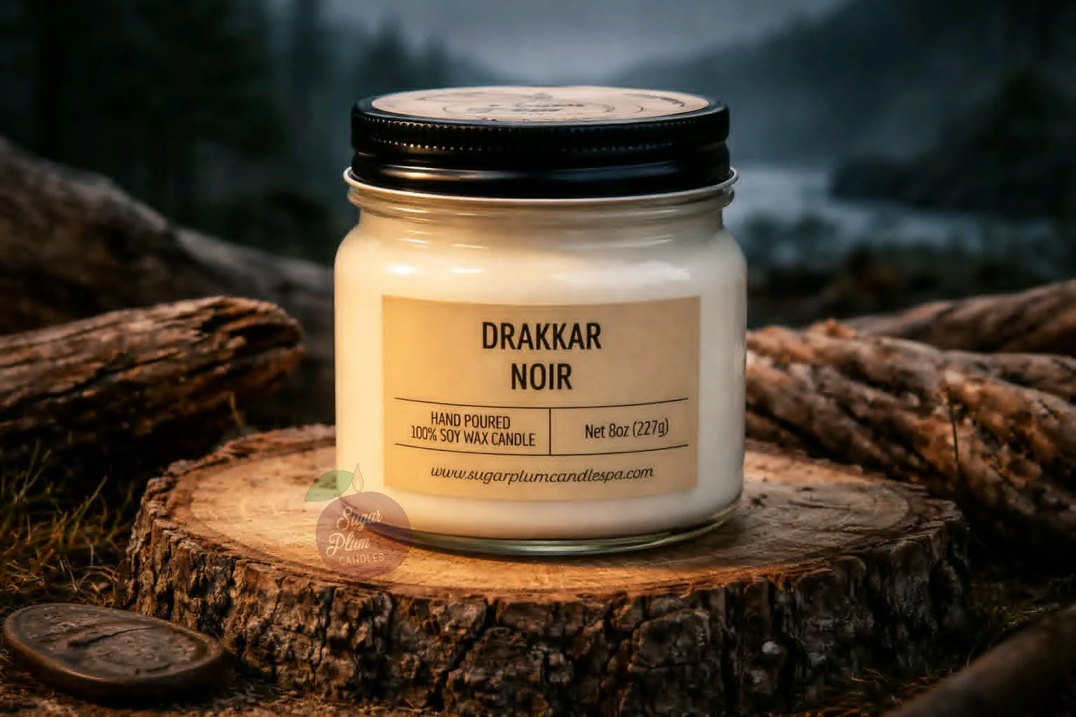 8oz Mason Jar Soy Wax Candle: Drakkar Noir