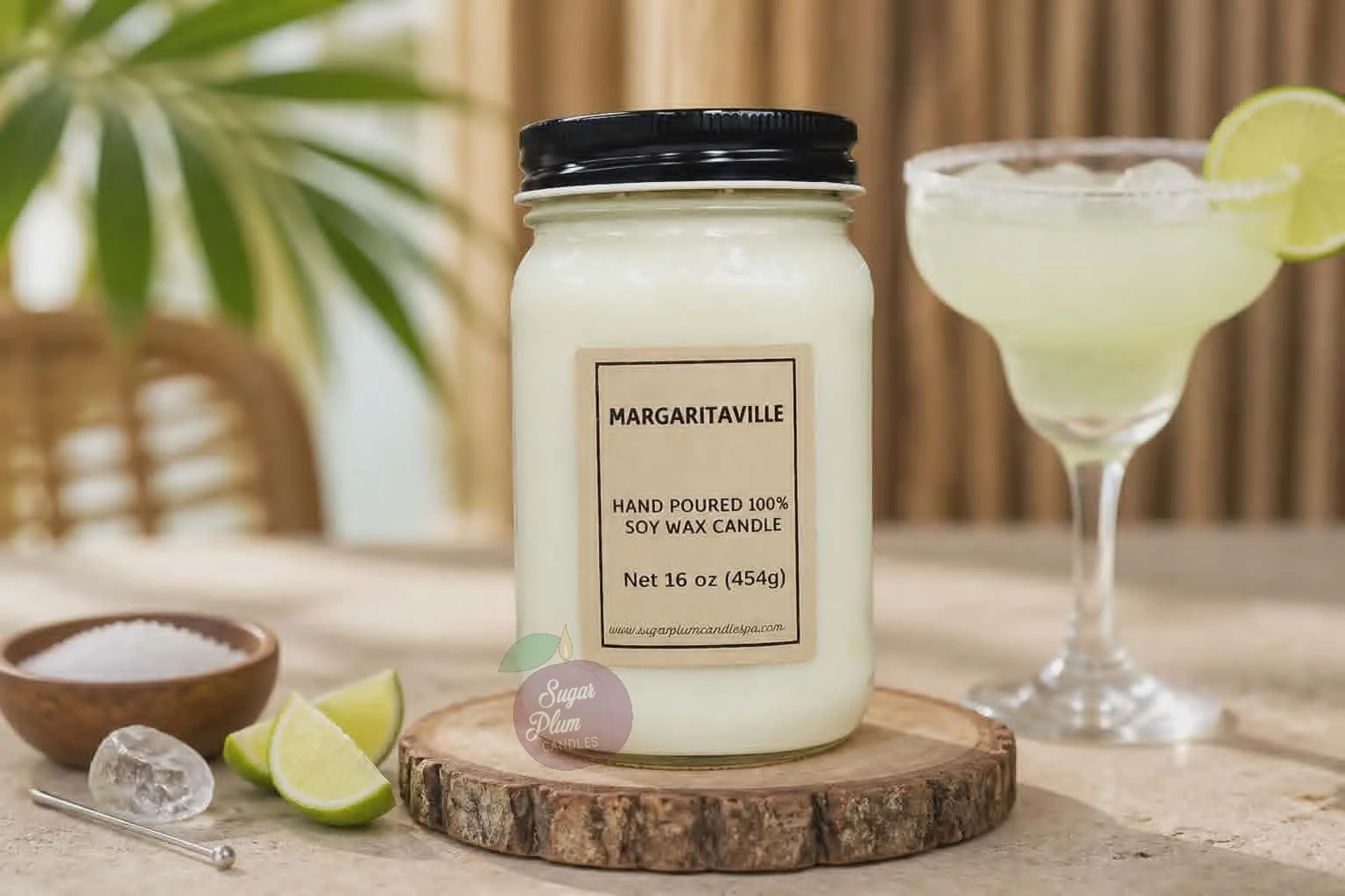 16oz Mason Jar Soy Wax Candle: Margaritaville