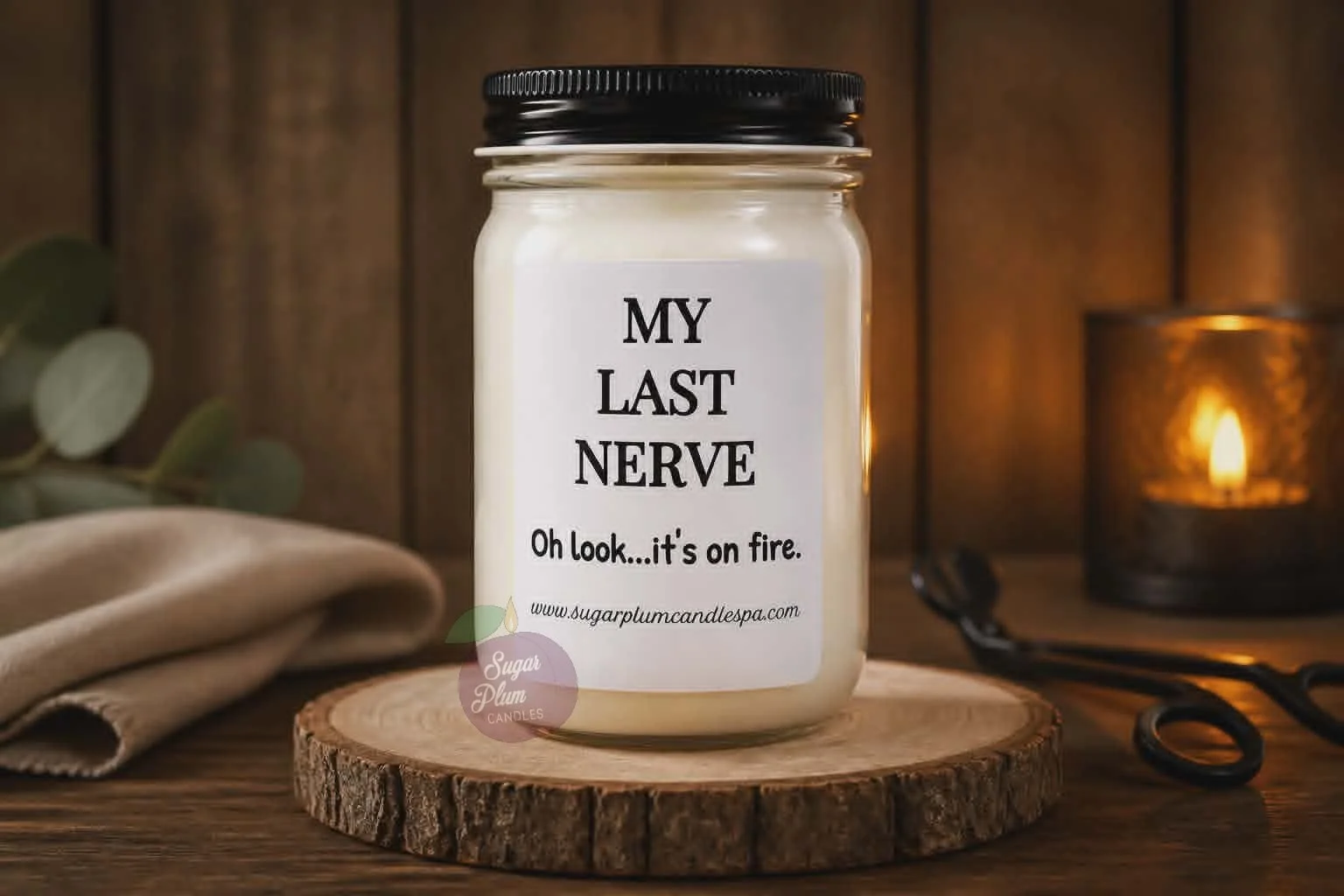"My Last Nerve": 12oz Fun Label, Soy Wax Candle