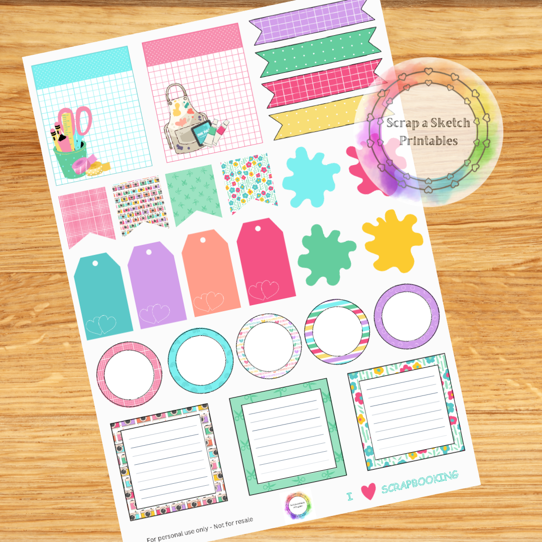 I Love Scrapbooking Journalling elements