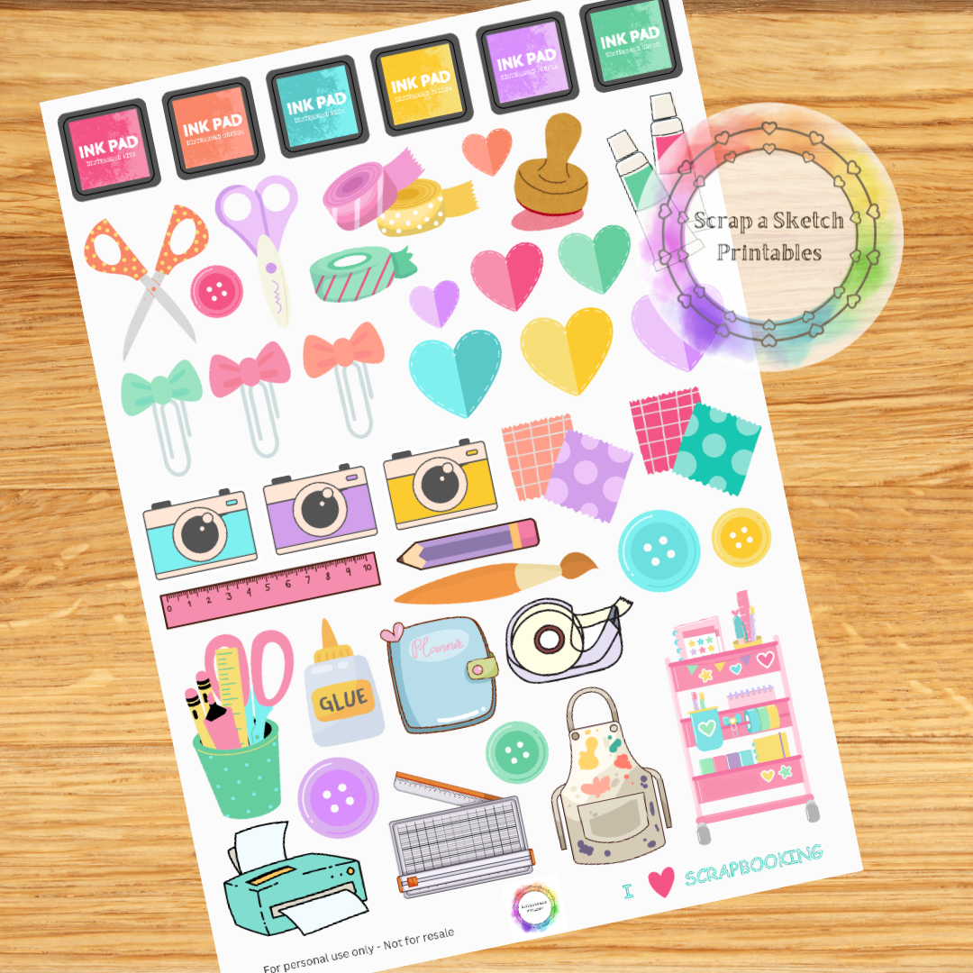 I Love Scrapbooking Icons and elements