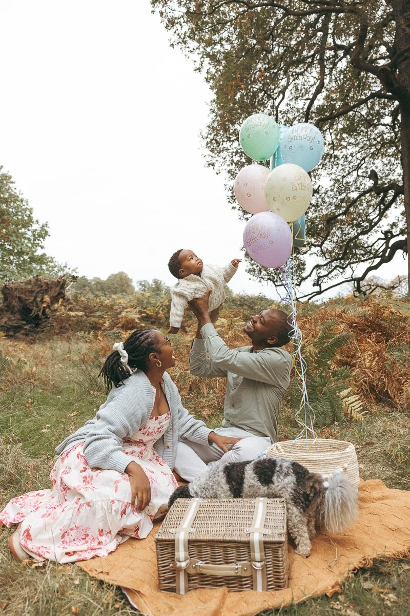 A first birthday photoshoot in Richmond Park, London 