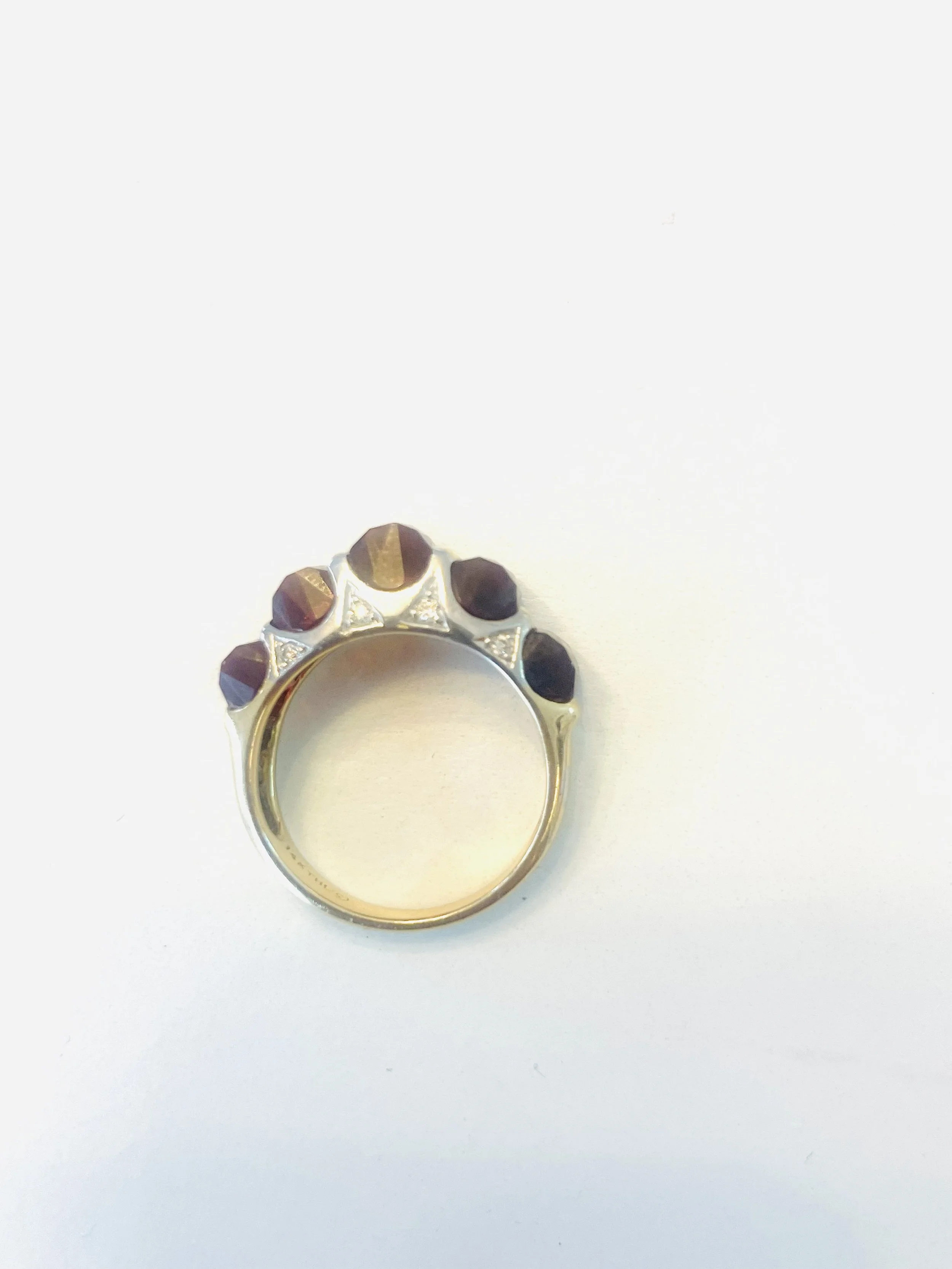 Vintage Garnet (Cylindrical Shaped!) Stones 14k Ring