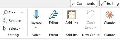 Image of ribbon on computer showing an icon of Claude