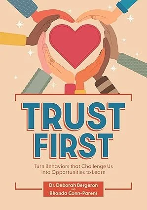 Illustrated hands of different skin tones surrounding a heart, with title about turning challenging behavior into learning.