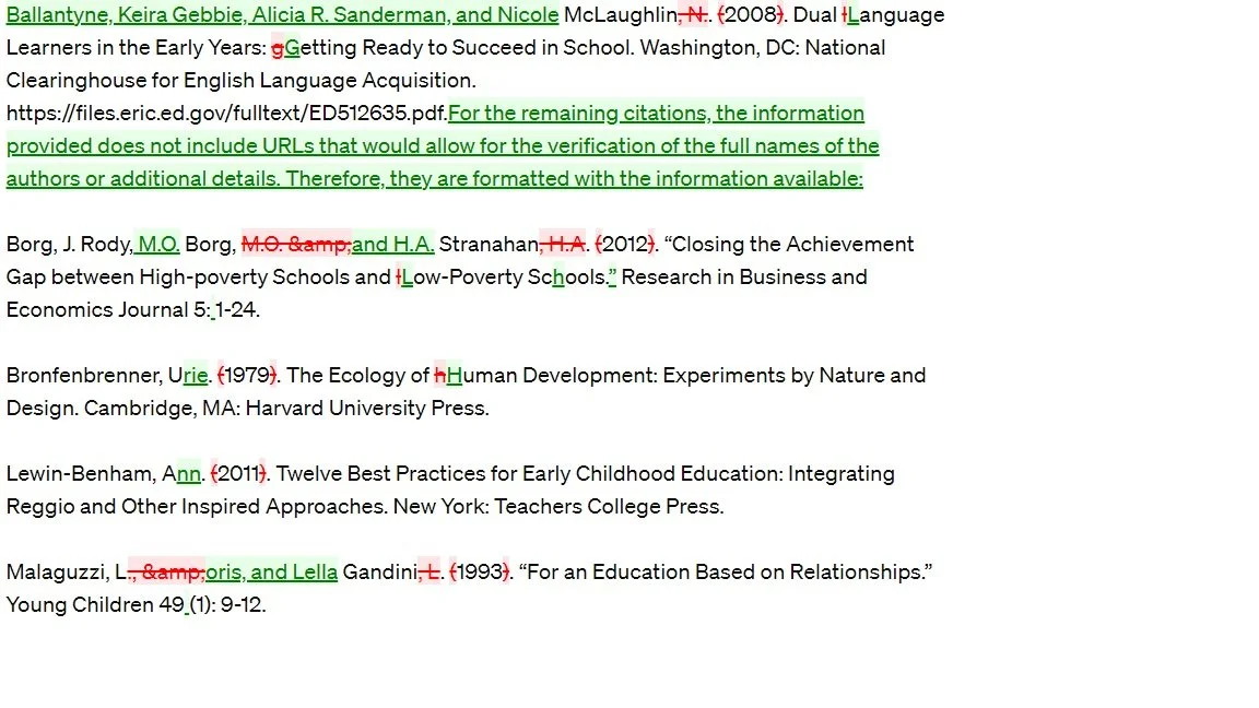 Image is of ChatGPT's edits to my reference list to follow CMOS style