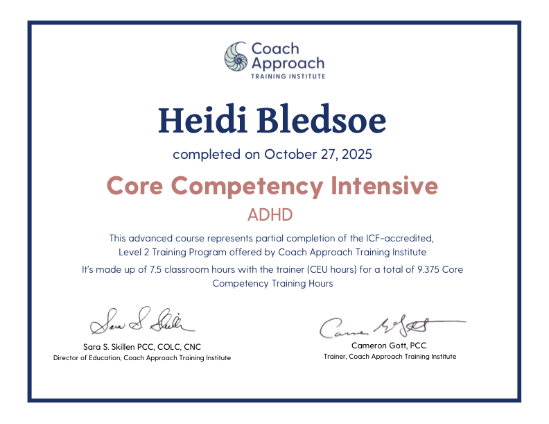 CCI ADHD certificate (Heidi Bledsoe).png