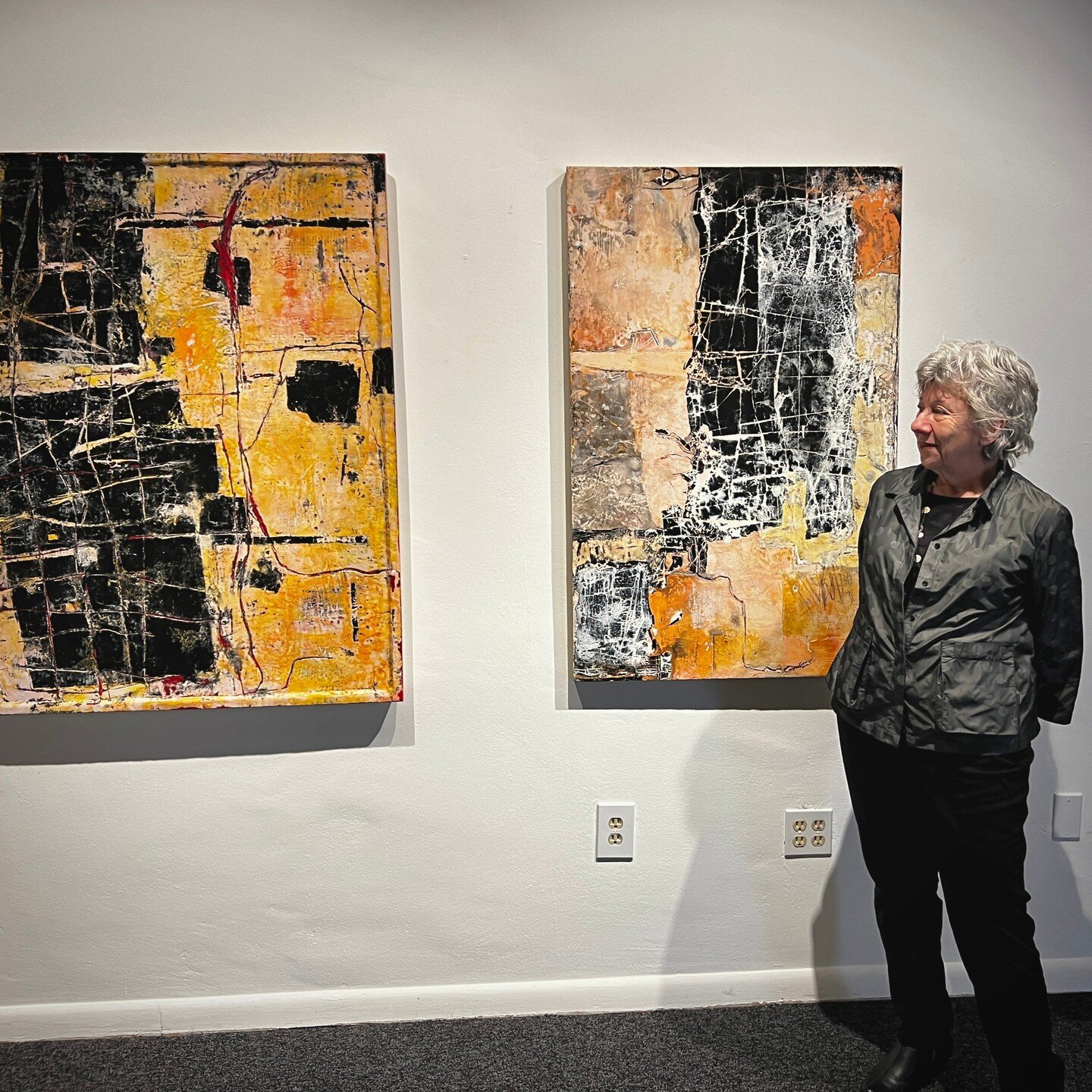 At my opening at Wright Contemporary in Taos. 
If you missed it, it's up thru May 28! 
On April 29, 11-2, is a panel discussion with 5 all-star art writers discussing art criticism, which includes Lucy Lippard, Ann Landi, Jordan Eddy, Diane Armitage,