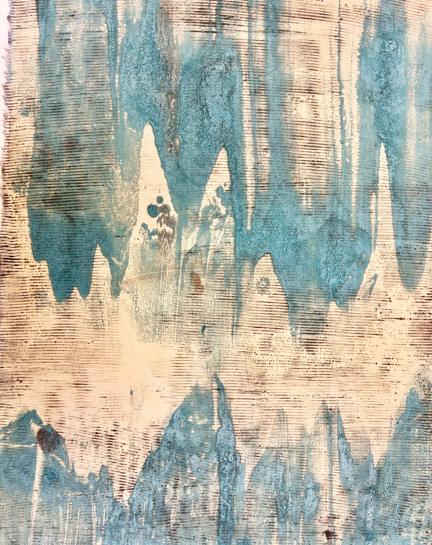 Demo of encaustic monotypes and a visitor play time on the giant Roland HOtbox, today June 22 at 2 PM. Join me on the Santa Fe Studio Tour. June 22 &amp; 27, 28. Drop by 1570 Pacheco St, d-1, 11 to 5. Brighten up your day.
Encaustic monotype painting
