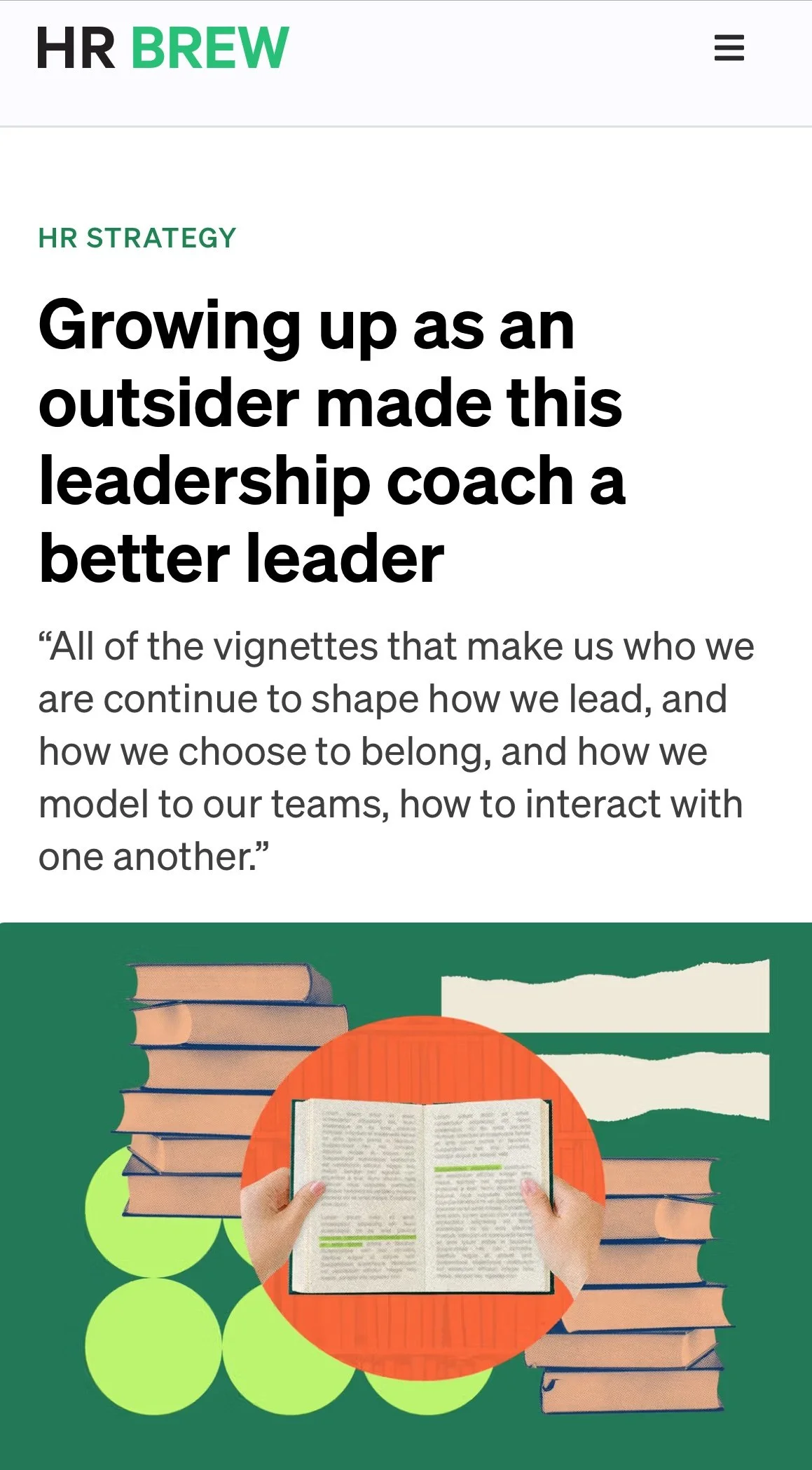 Growing up as an outsider made this leadership coach a better leader