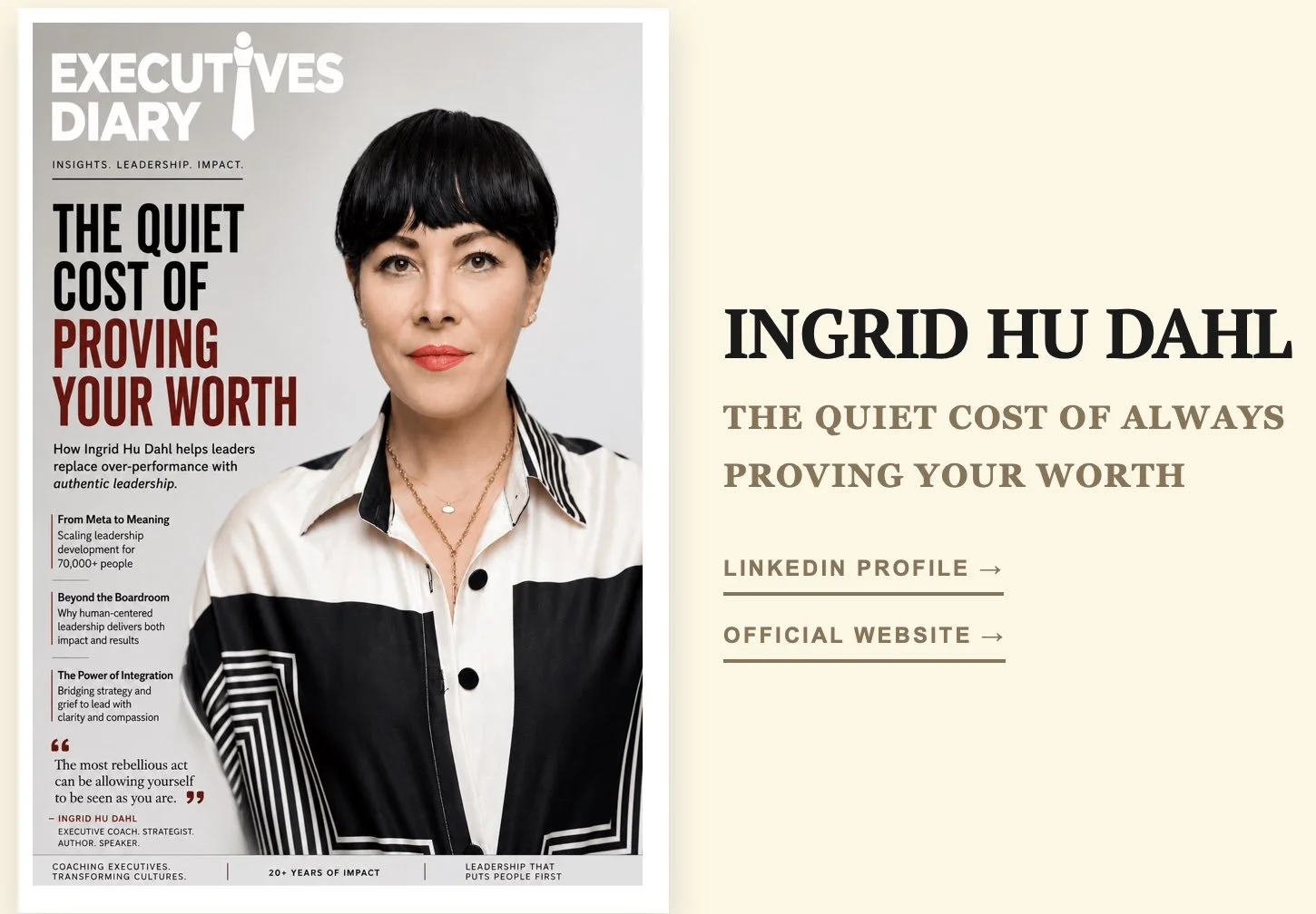 “The Quiet Cost of Proving Your Worth,” Executives Diary Magazine, June 26, 2026.