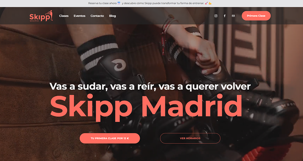 A joyful, high-energy website designed by Gio Agency to reflect Skipp’s fun, stress-free fitness experience.