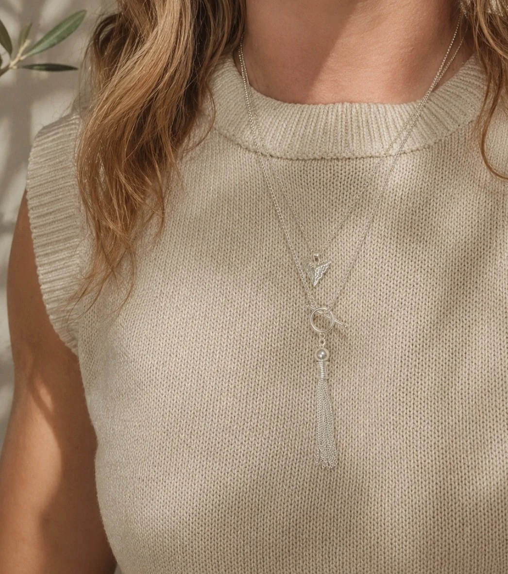 Tassel toggle necklace on model.jpg
