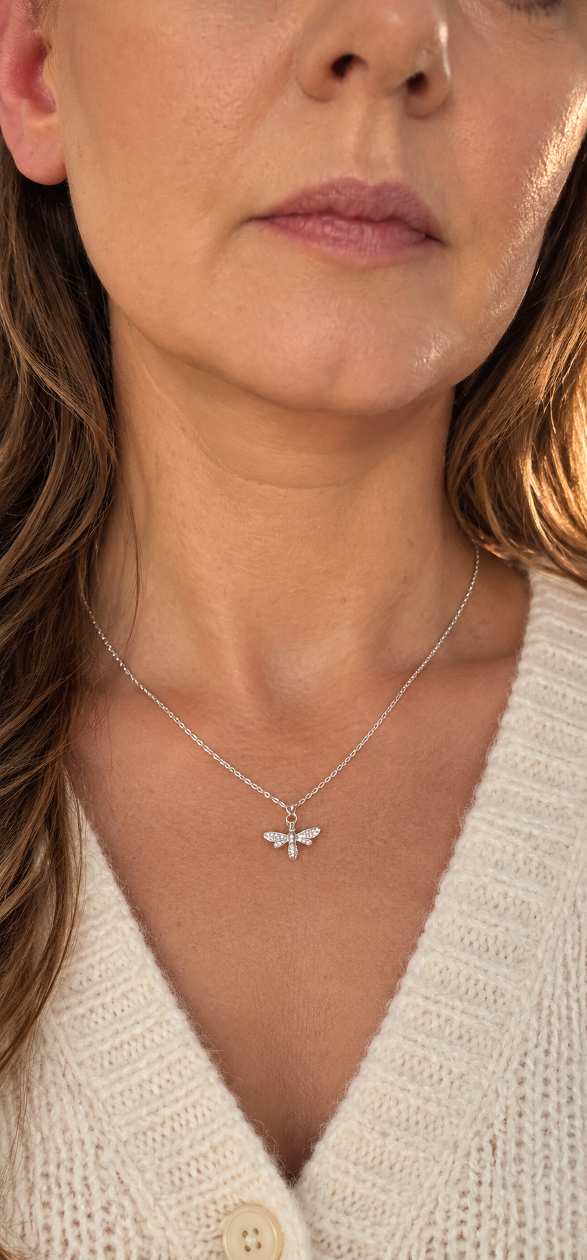 Bee necklace on model.png