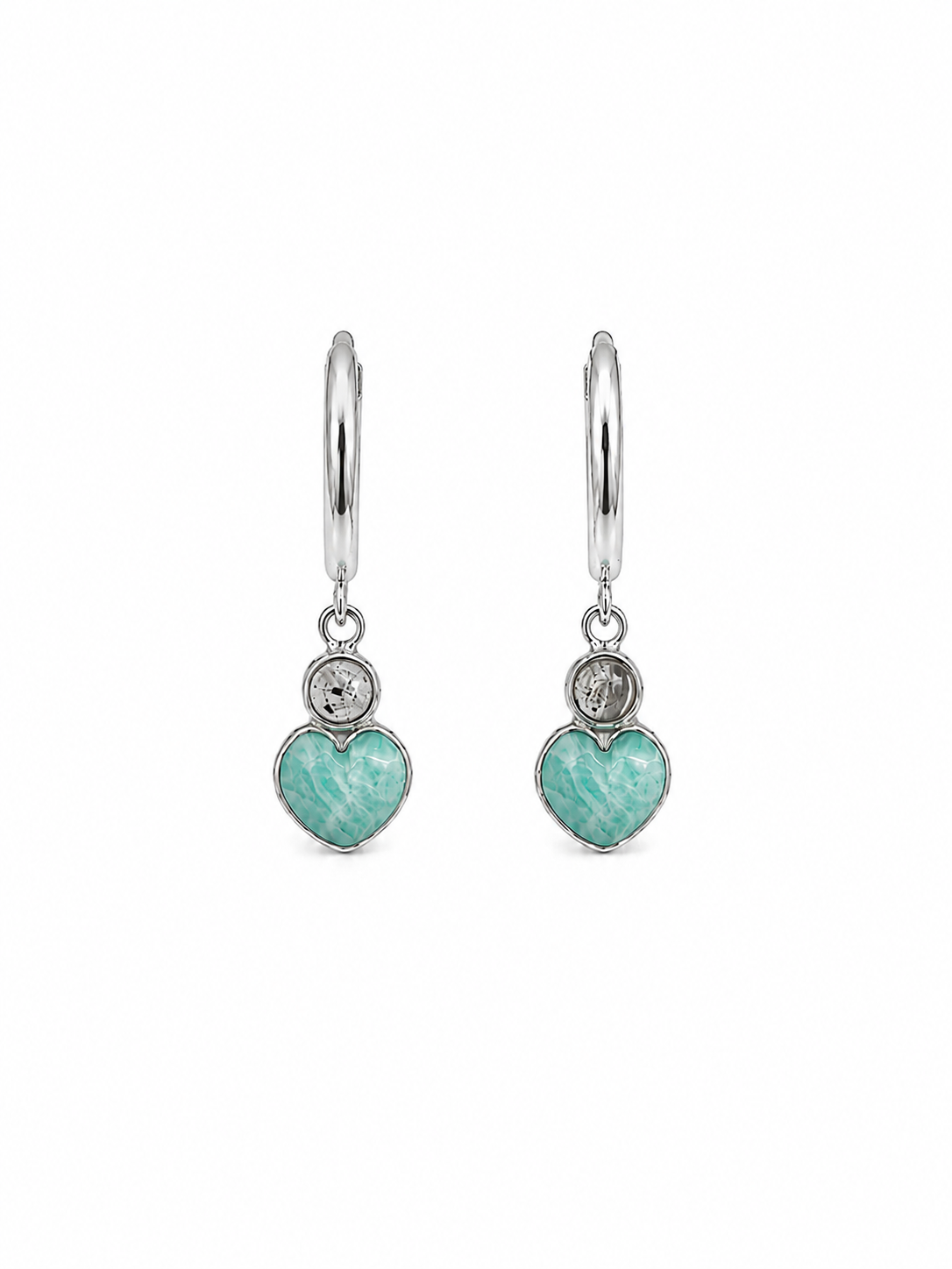 Amazonite Charm Hoop Earrings