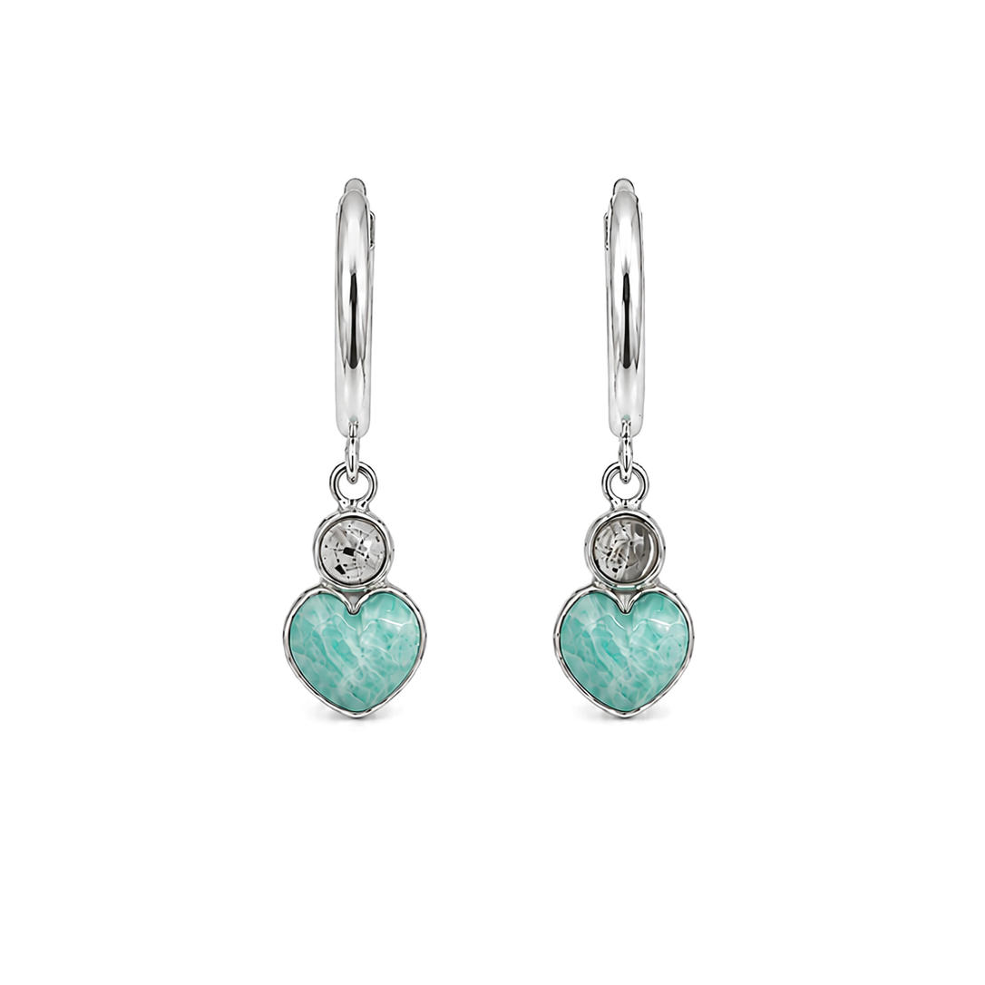 Amazonite Charm Hoop Earrings