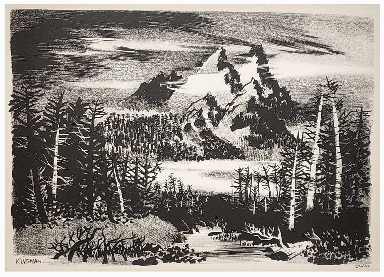 Kingman, Dong limited edition Lithograph forest mountain landscape signed