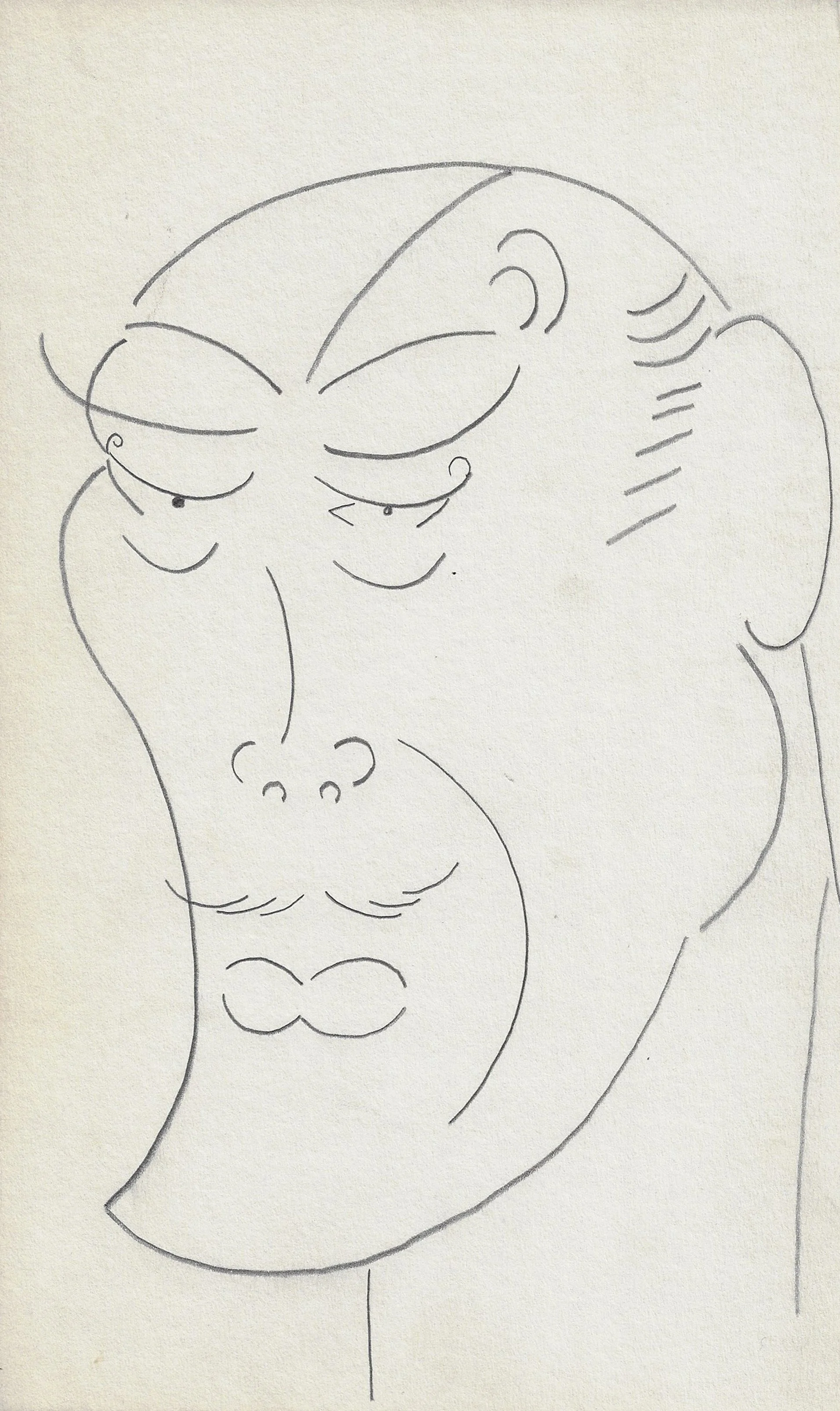KINGMAN, Dong - Pencil Drawing - FACE 1960'S