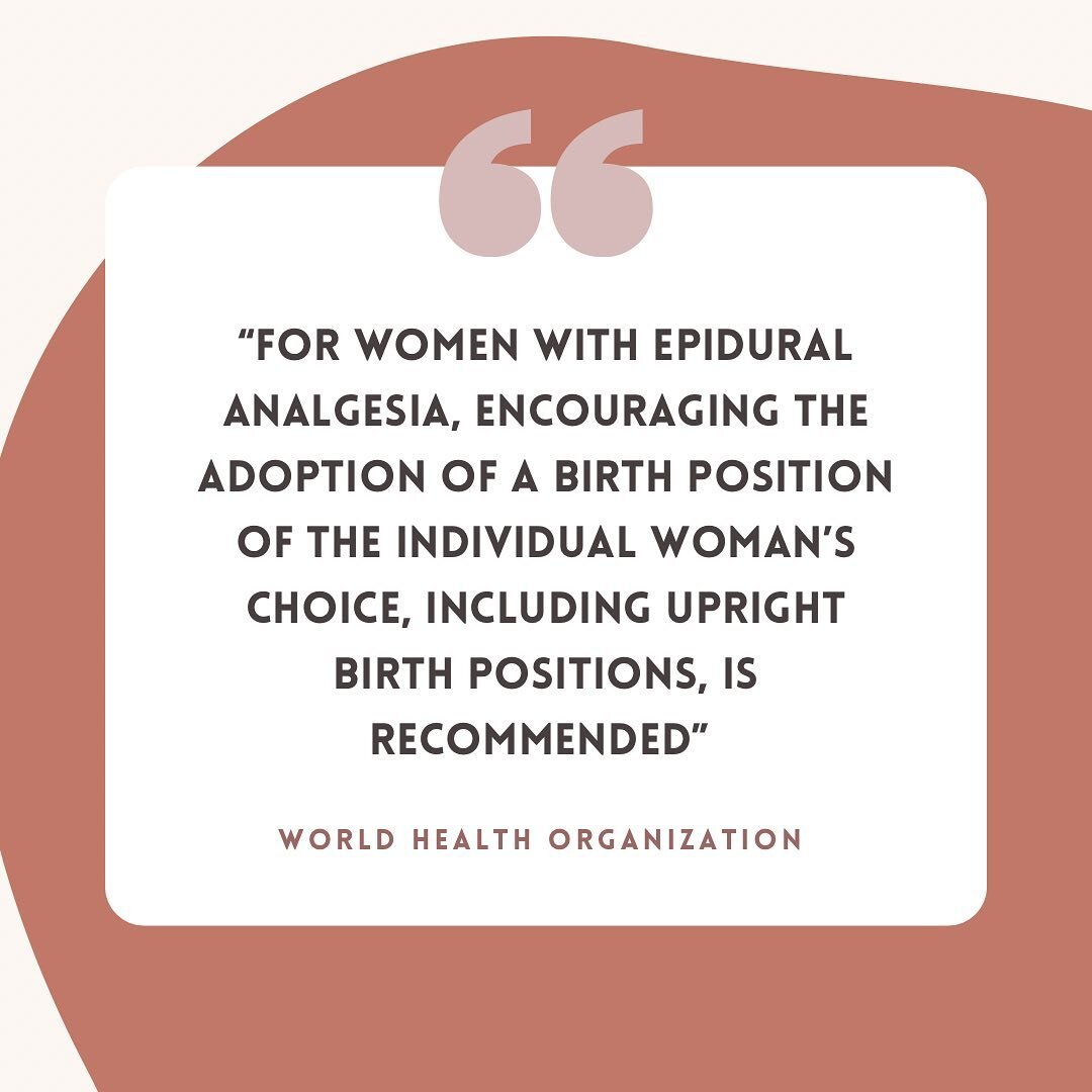 The World Health Organization encourages choice during the pushing stage of labor, allowing the individual to choose the position that instinctively feels right. 🤍
&bull;
This includes those who have chosen epidural pain management.
&bull;
Your body