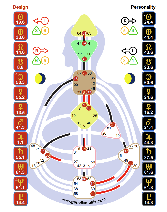 What the Human Design Chart properties represent