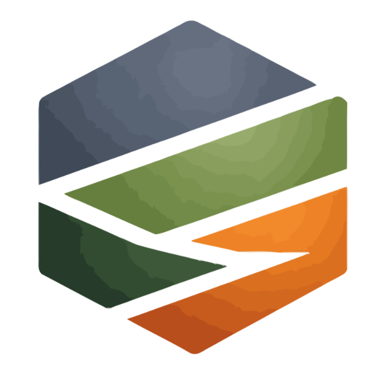 Geometric drawing of an outline square with sections divided by vertical, horizontal, and diagonal lines.