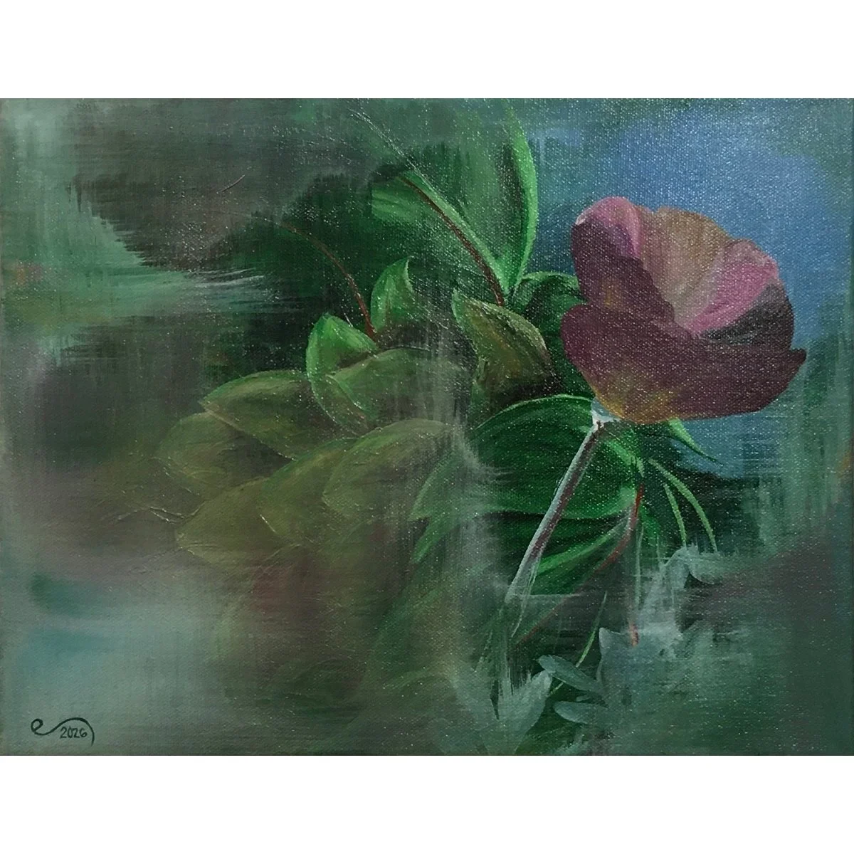 Erica Thomas - "Poppy & Hoppy II" - Acrylic and Photography on Canvas - 11x14 - NFS