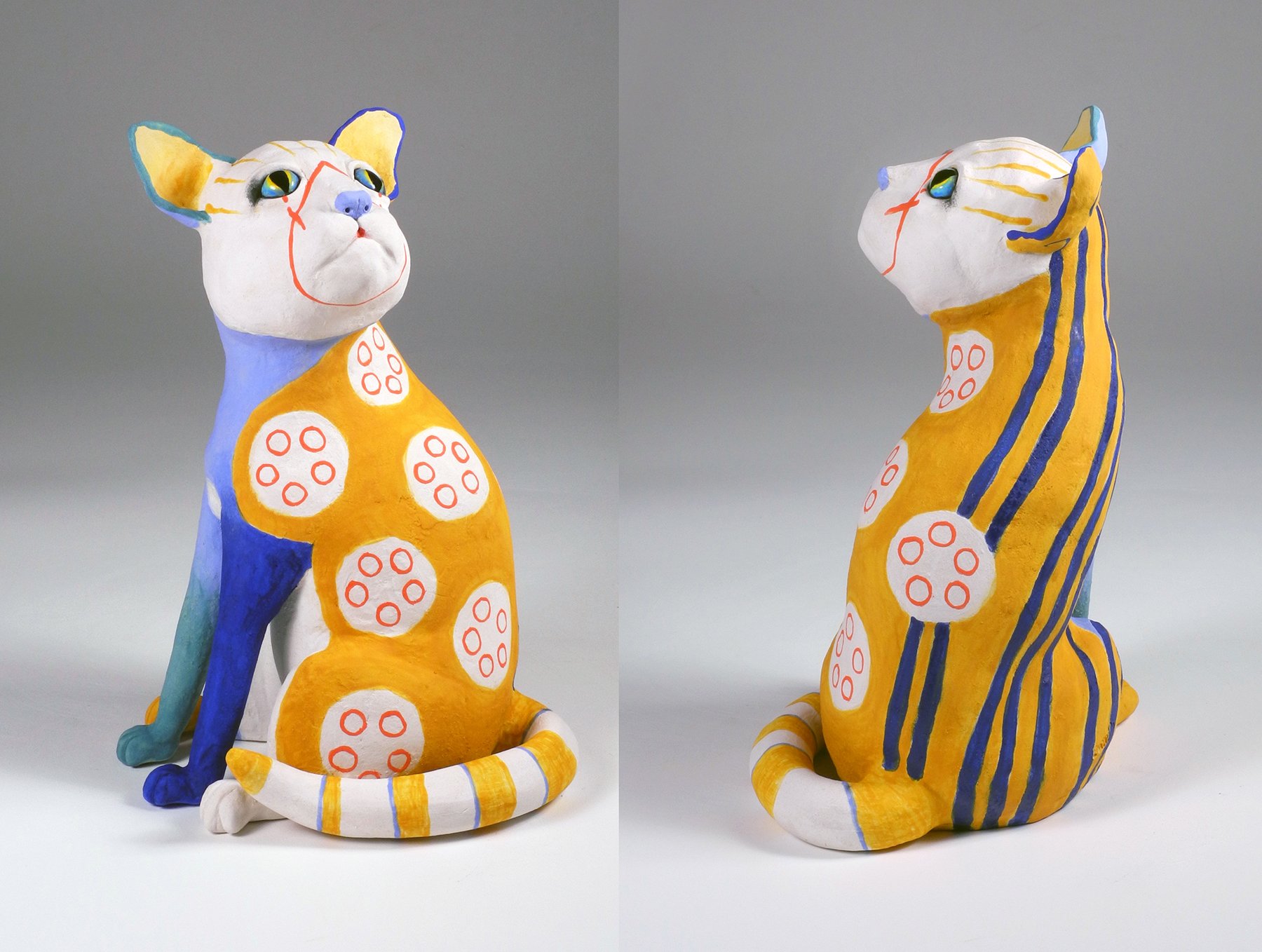 29 PBellacera Golden Cat 14x8x10  two views WebRes.jpg